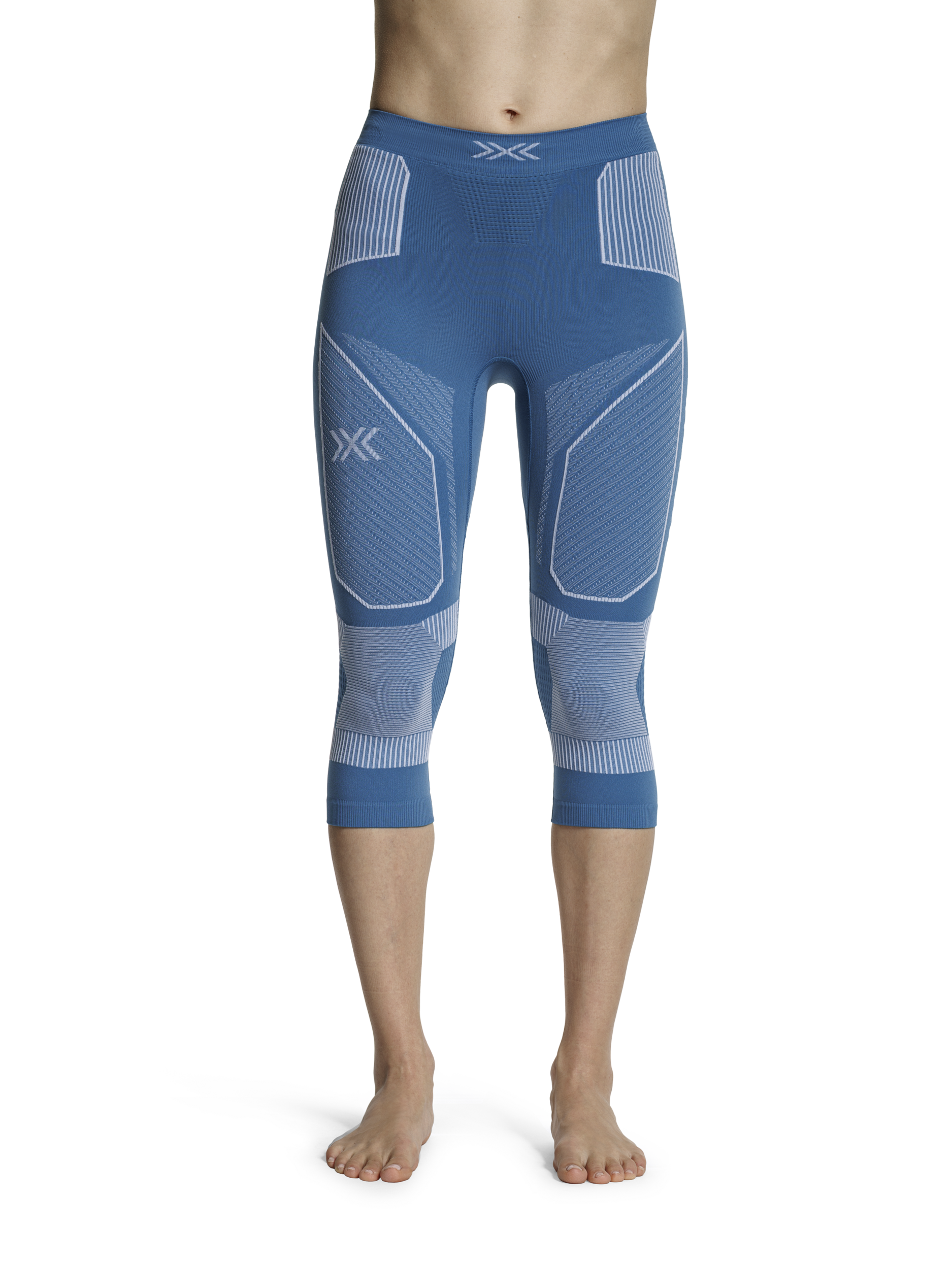 X-BIONIC ENERGY ACCUMULATOR LIGHT PANTS 3/4 WMN - Mineral Blue Arctic White - 3/4 Pants - 4 of 21