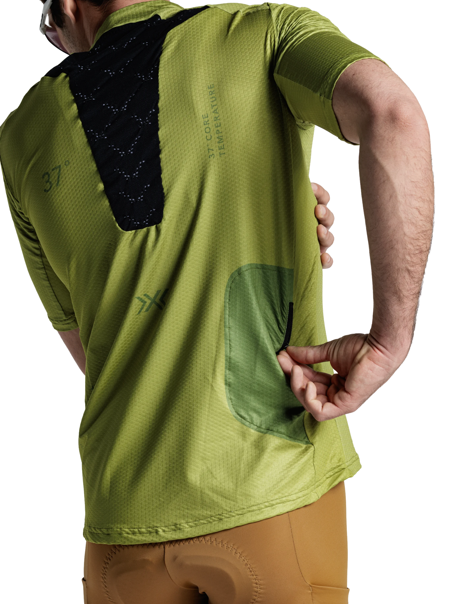 X-BIONIC COREFUSION GRAVEL JERSEY MEN - Olive Green Olive Clay - Zip Shirts - 6 of 29