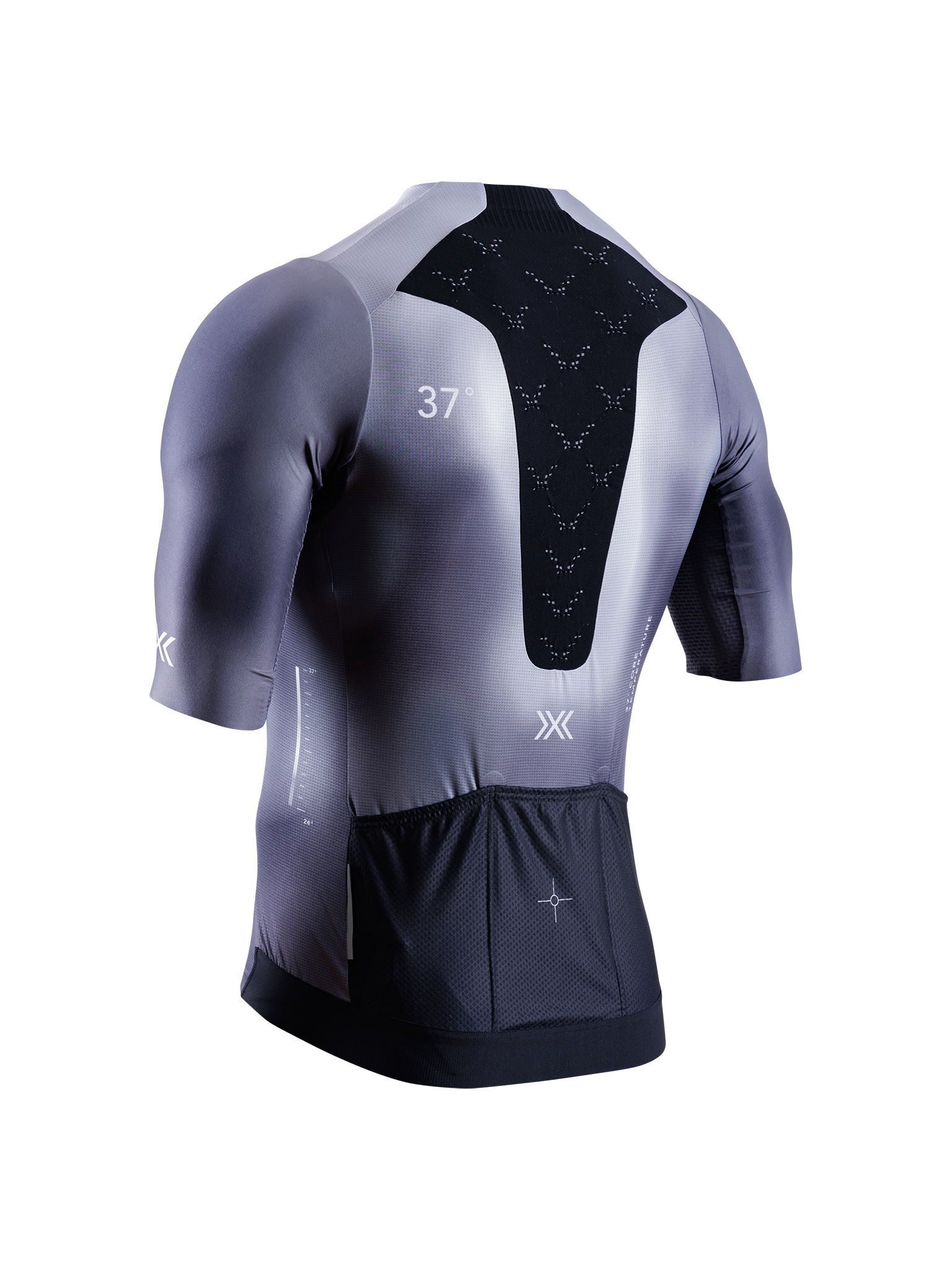 X-BIONIC COREFUSION AERO JERSEY SS MEN - Dark Monochromatic Heatmap - Zip Shirts - 40 of 40