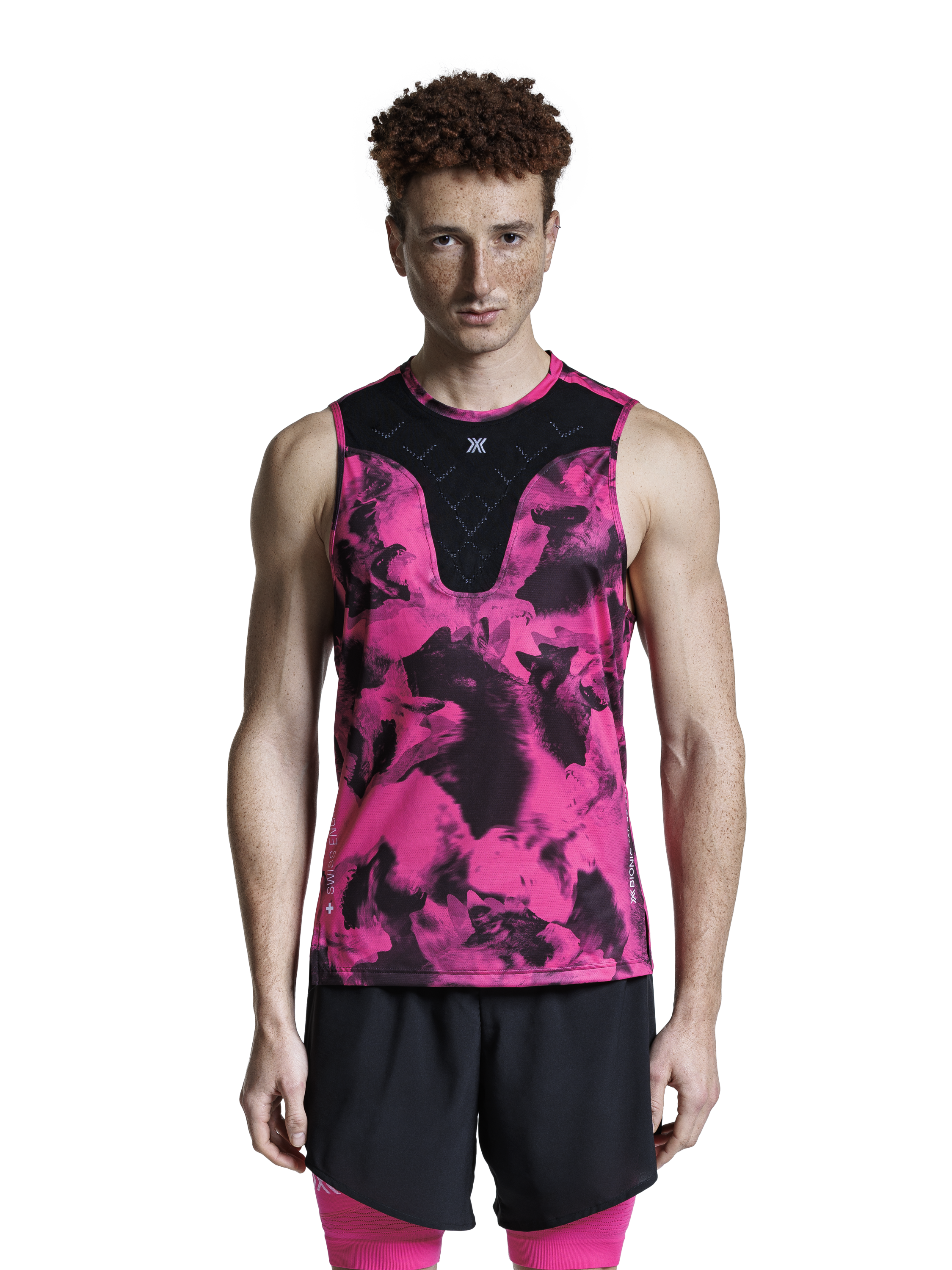 X-BIONIC COREFUSION RUN TANK - Wolfpack Black Neo Pink - Tanks - 14 of 27