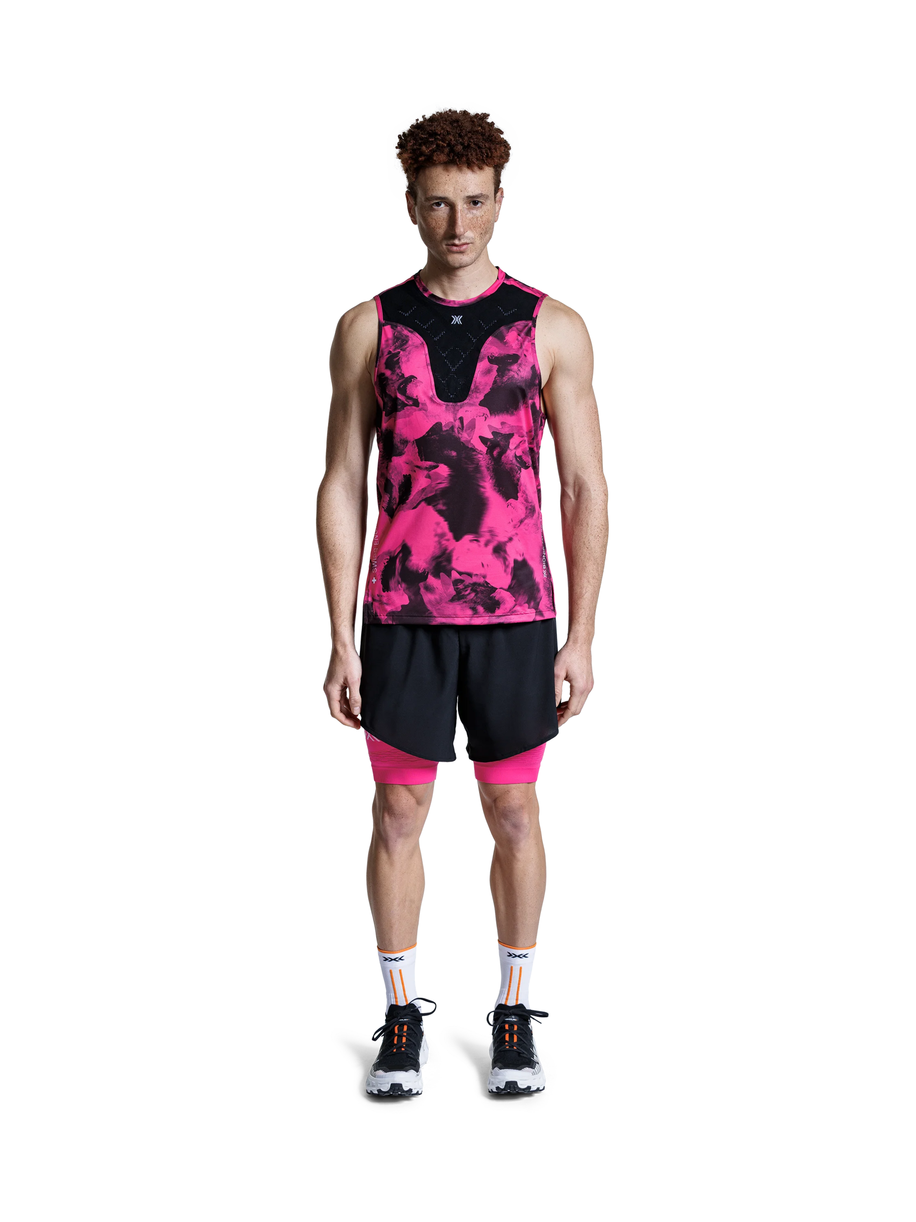 X-BIONIC COREFUSION RUN TANK - Wolfpack Black Neo Pink - Tanks - 15 of 27