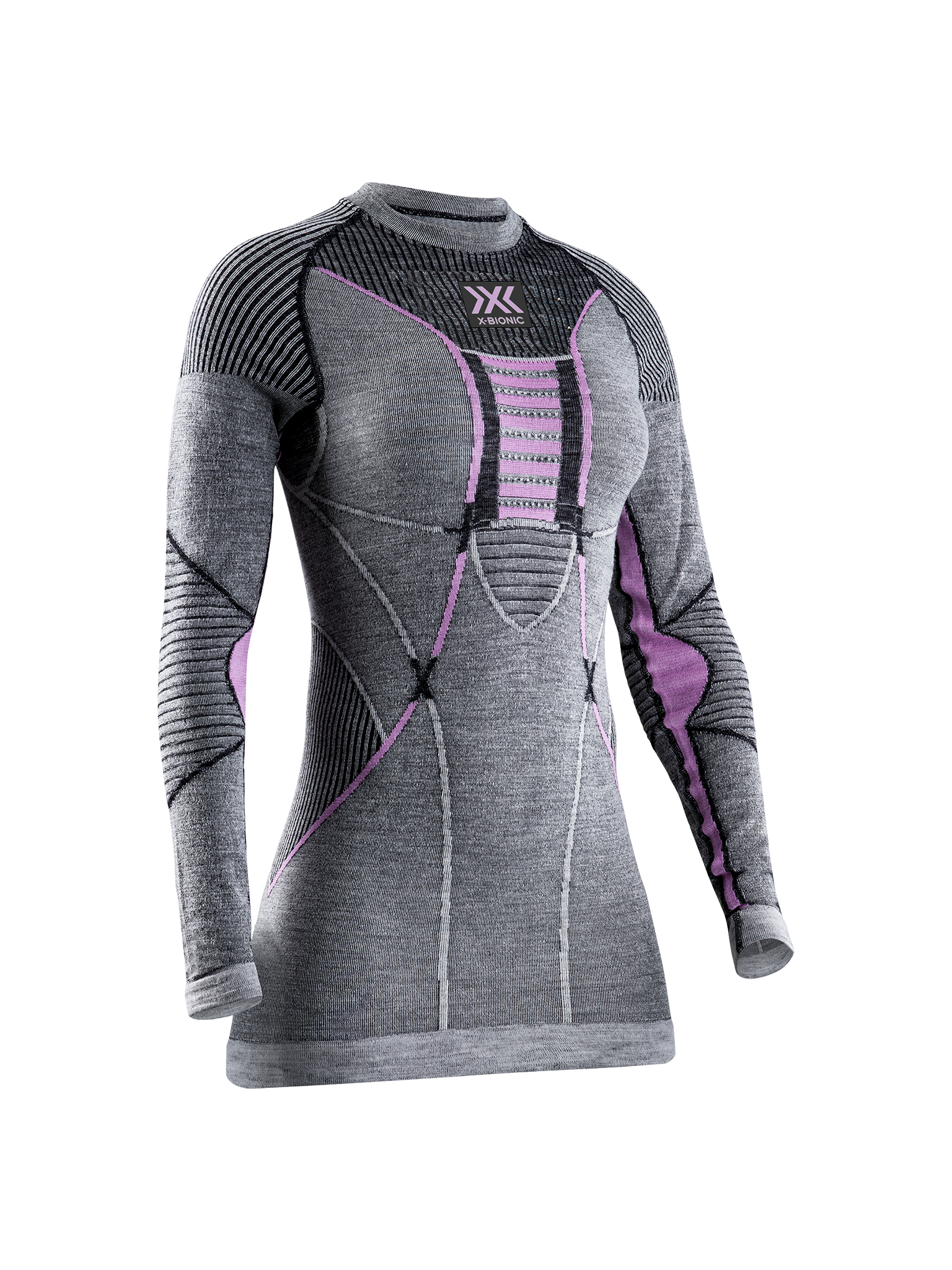 X-BIONIC MERINO SHIRT LG SL WMN - Black Grey Magnolia - Longsleeves - 2 of 4