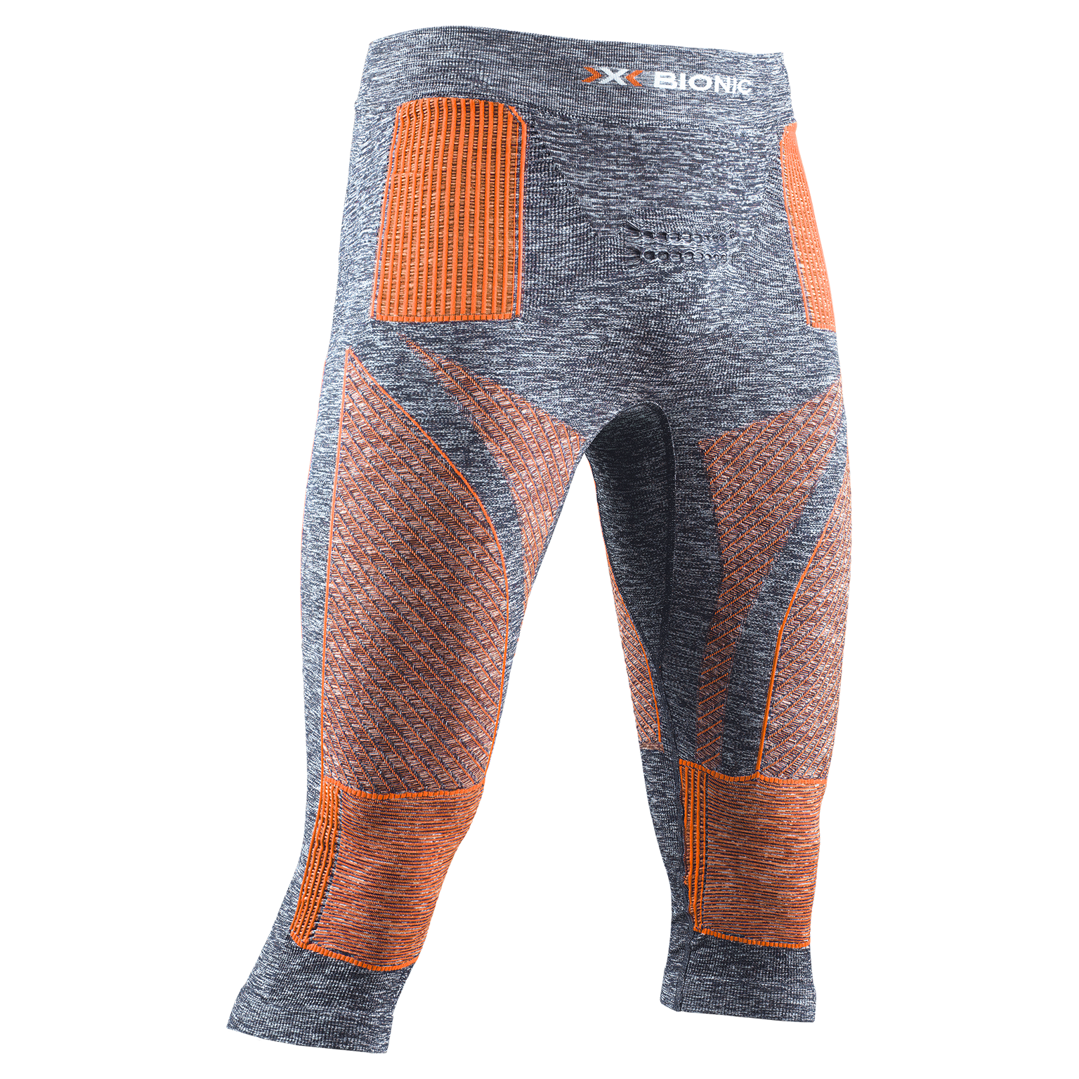 X-BIONIC ENERGY ACCUMULATOR 4.0 MELANGE PANTS 3/4 MEN - Grey Melange Orange - 3/4 Pants - 1 of 4