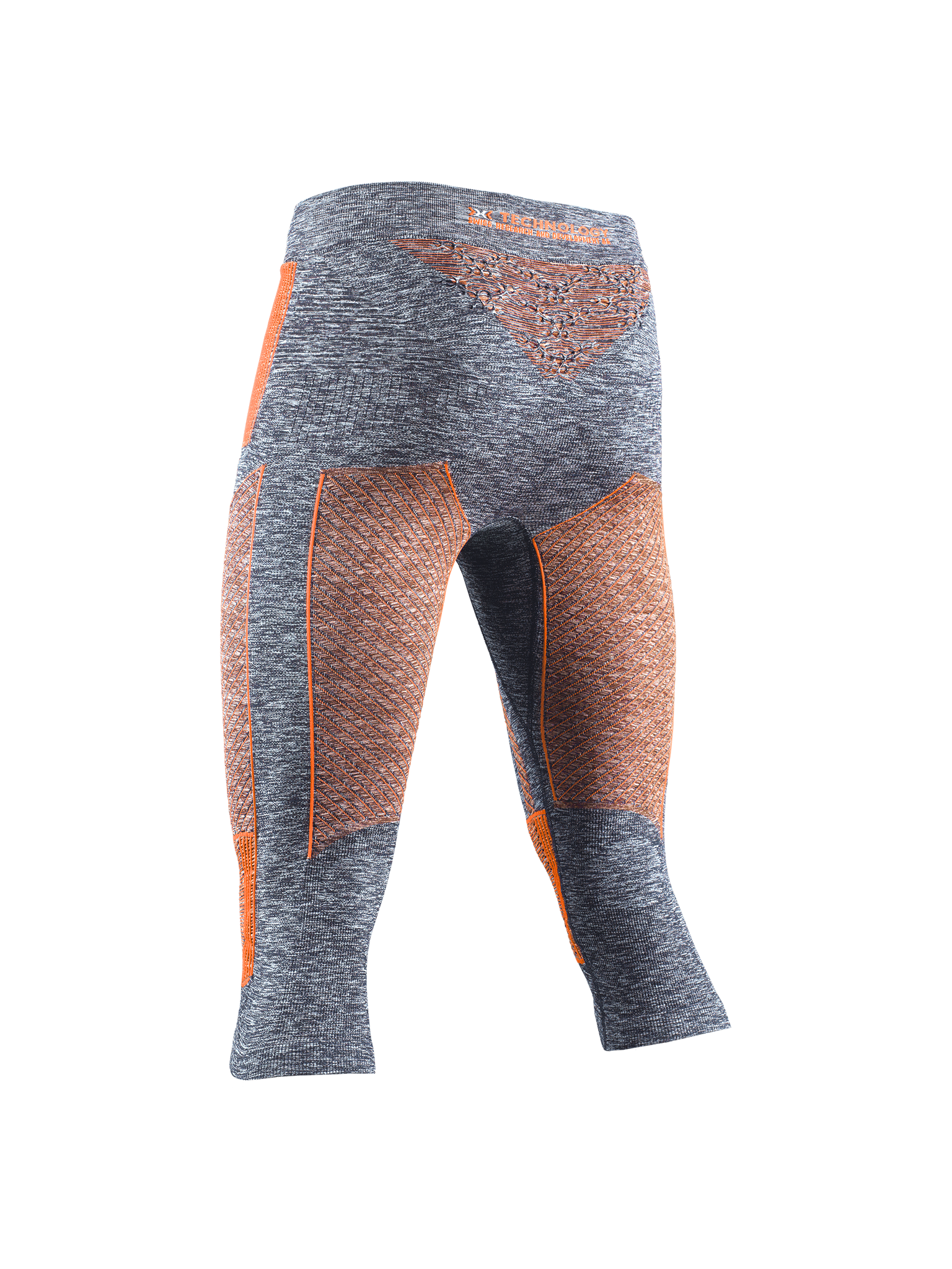 X-BIONIC ENERGY ACCUMULATOR 4.0 MELANGE PANTS 3/4 MEN - Grey Melange Orange - 3/4 Pants - 2 of 4