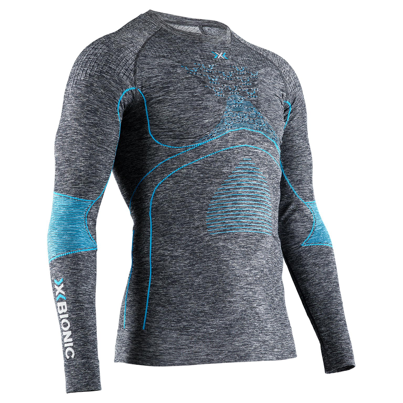 X-BIONIC ENERGY ACCUMULATOR 4.0 MELANGE SHIRT LG SL MEN - Dark Grey Melange Blue - Longsleeves - 1 of 4