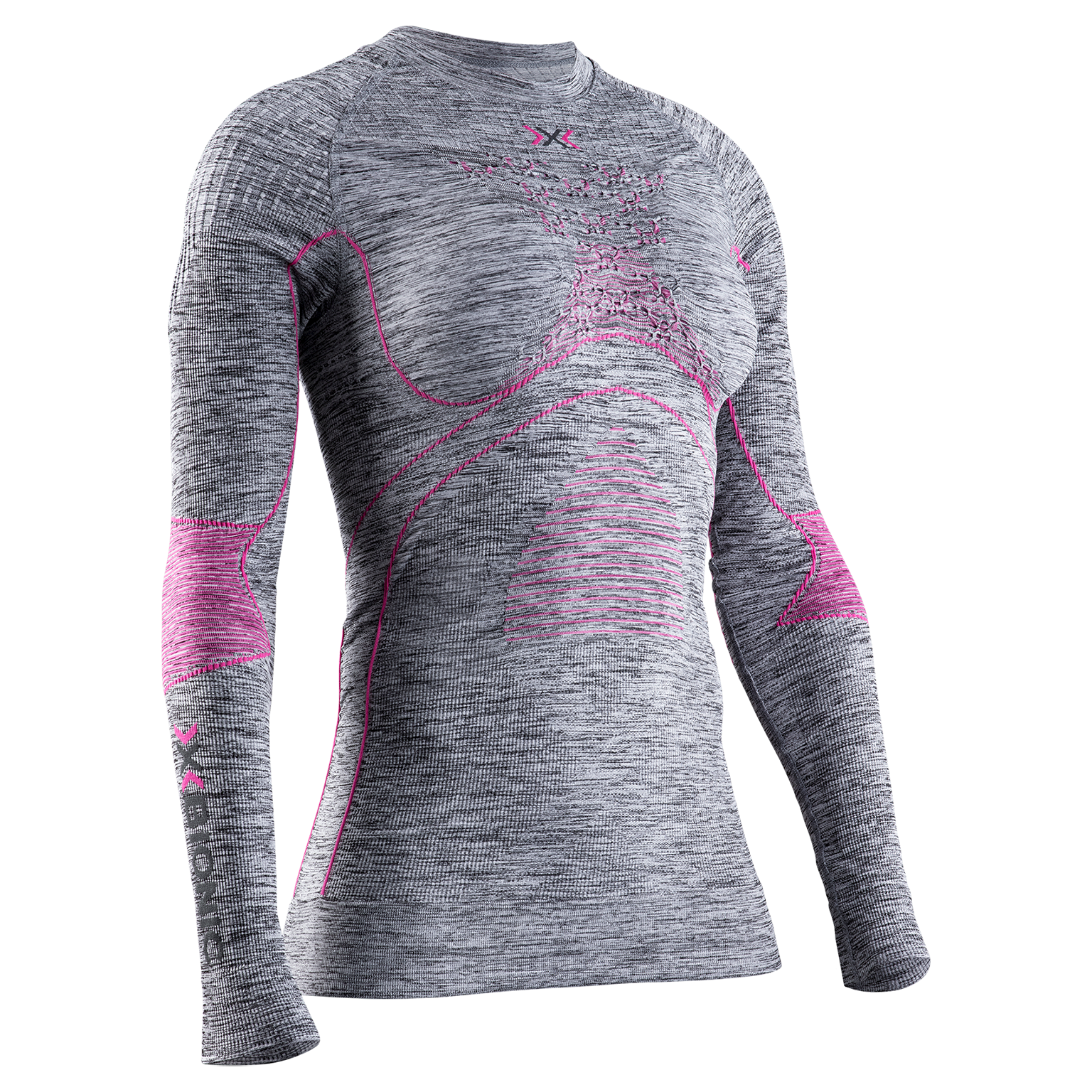 X-BIONIC ENERGY ACCUMULATOR 4.0 MELANGE SHIRT LG SL WMN - Grey Melange Pink - Longsleeves - 1 of 2