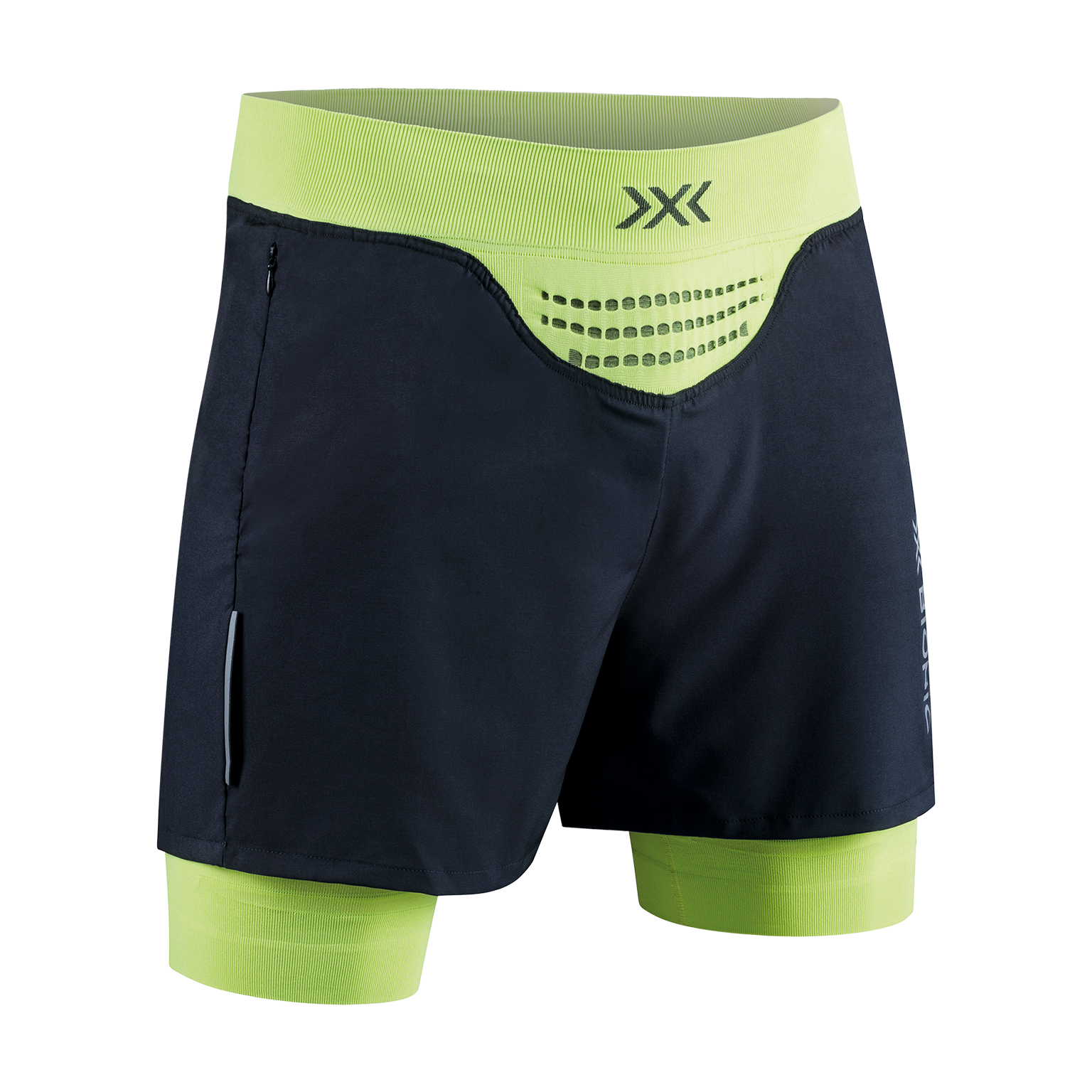 X-BIONIC EFFEKTOR 4D RUNNING STREAMLITE SHORTS MEN - Opal Black Effektor Green - Hybrid Shorts - 1 of 4