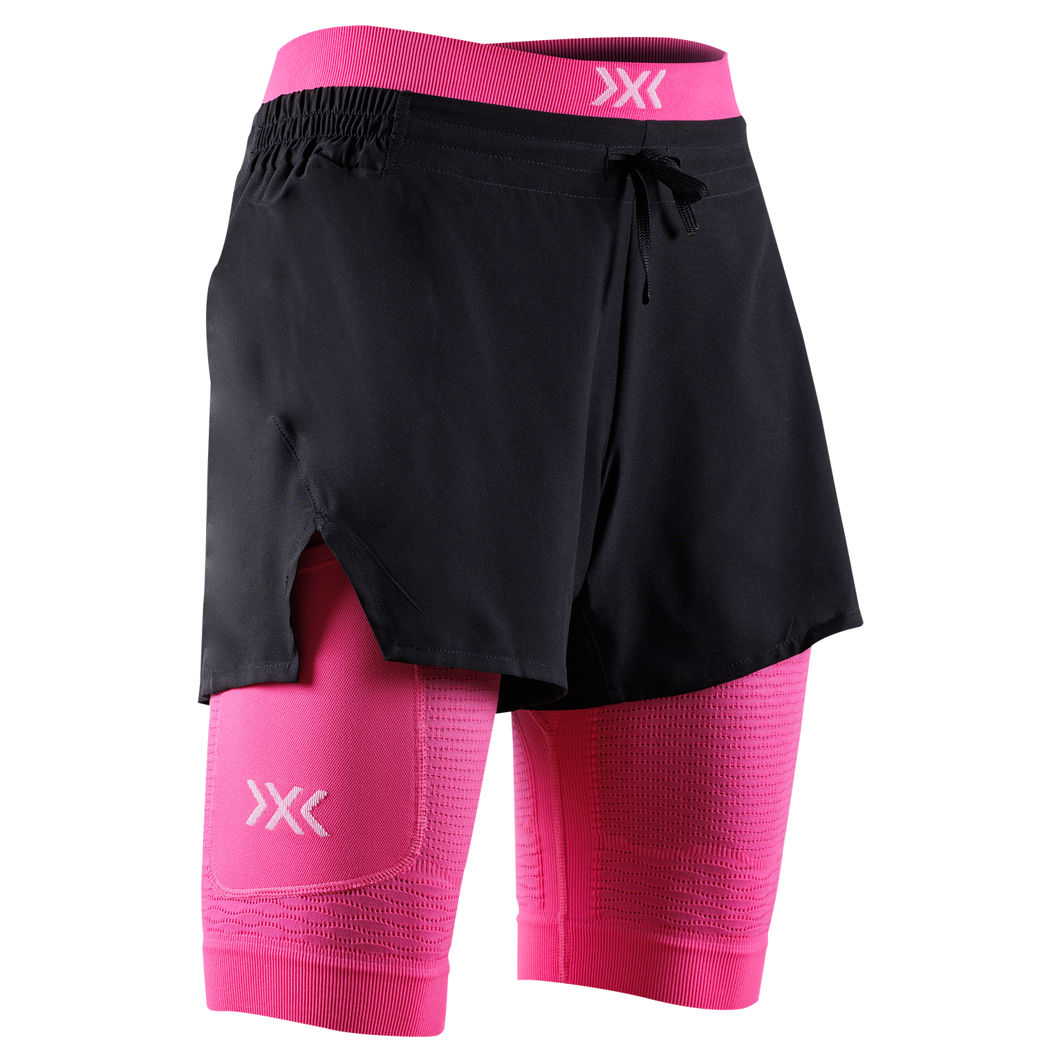 X-BIONIC EFFEKTOR 2IN1 SHORTS WMN - X Black Neo Pink - Hybrid Shorts - 1 of 8