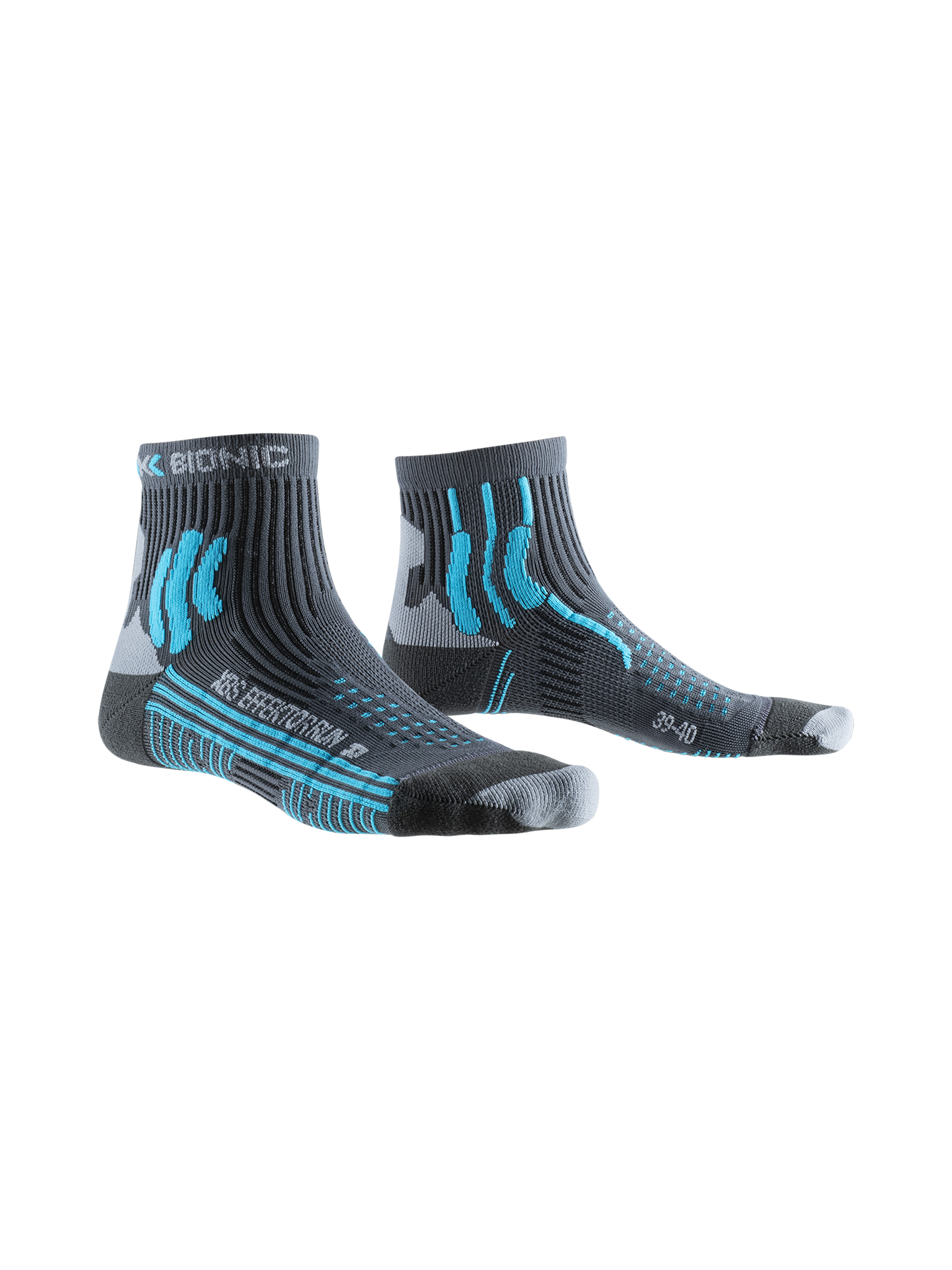 X-BIONIC SOCKS EFFEKTOR RUNNING WMN - Charcoal Effektor Turquoise - Ankle - 1 of 1
