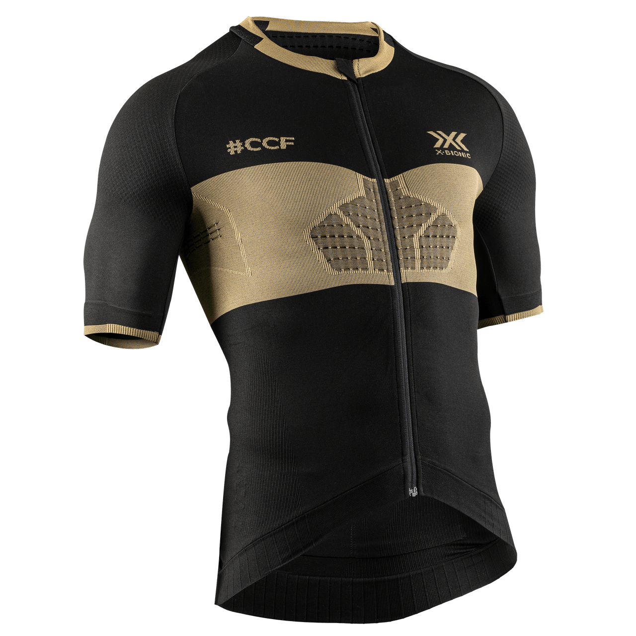 COLLAB COLNAGO | INVENT 4.0 CYCLING ZIP SHIRT SH SL MEN - Black Gold - Zip Shirts - 1 of 2