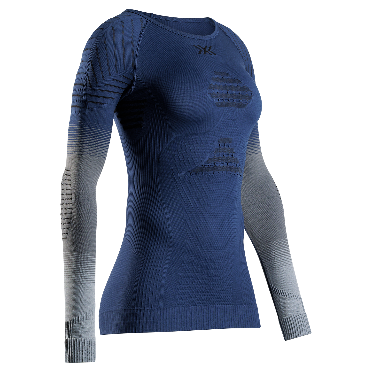 X-BIONIC INVENT GRAPHICS SHIRT LS WMN - Marine Grey Light Grey - Longsleeves - 25 of 31