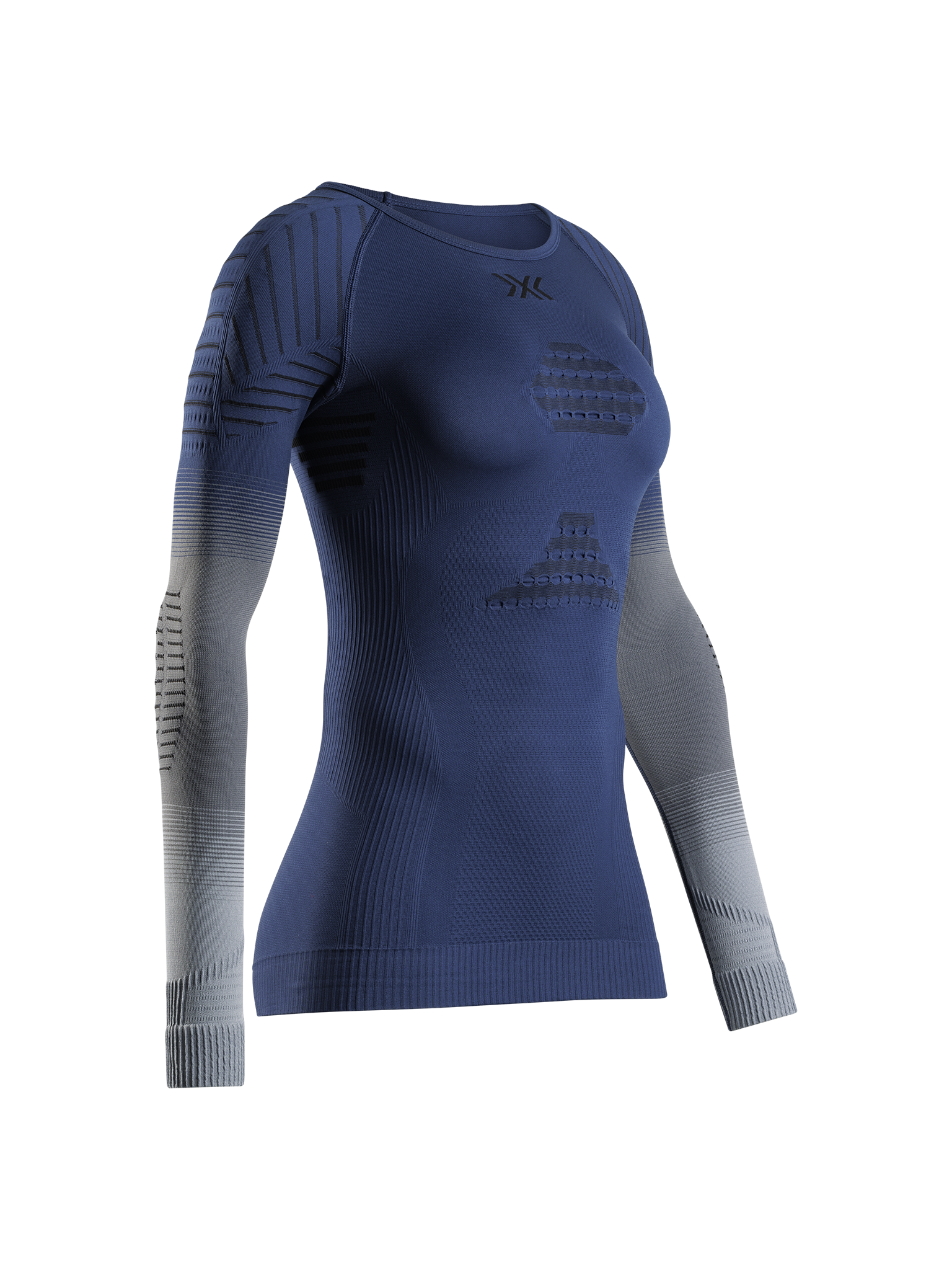X-BIONIC INVENT GRAPHICS SHIRT LS WMN - Marine Grey Light Grey - Longsleeves - 10 of 11