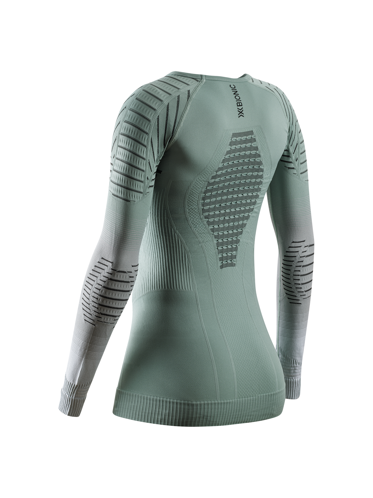 X-BIONIC INVENT GRAPHICS SHIRT LS WMN - Sage Green Light Grey Optical White - Longsleeves - 8 of 11