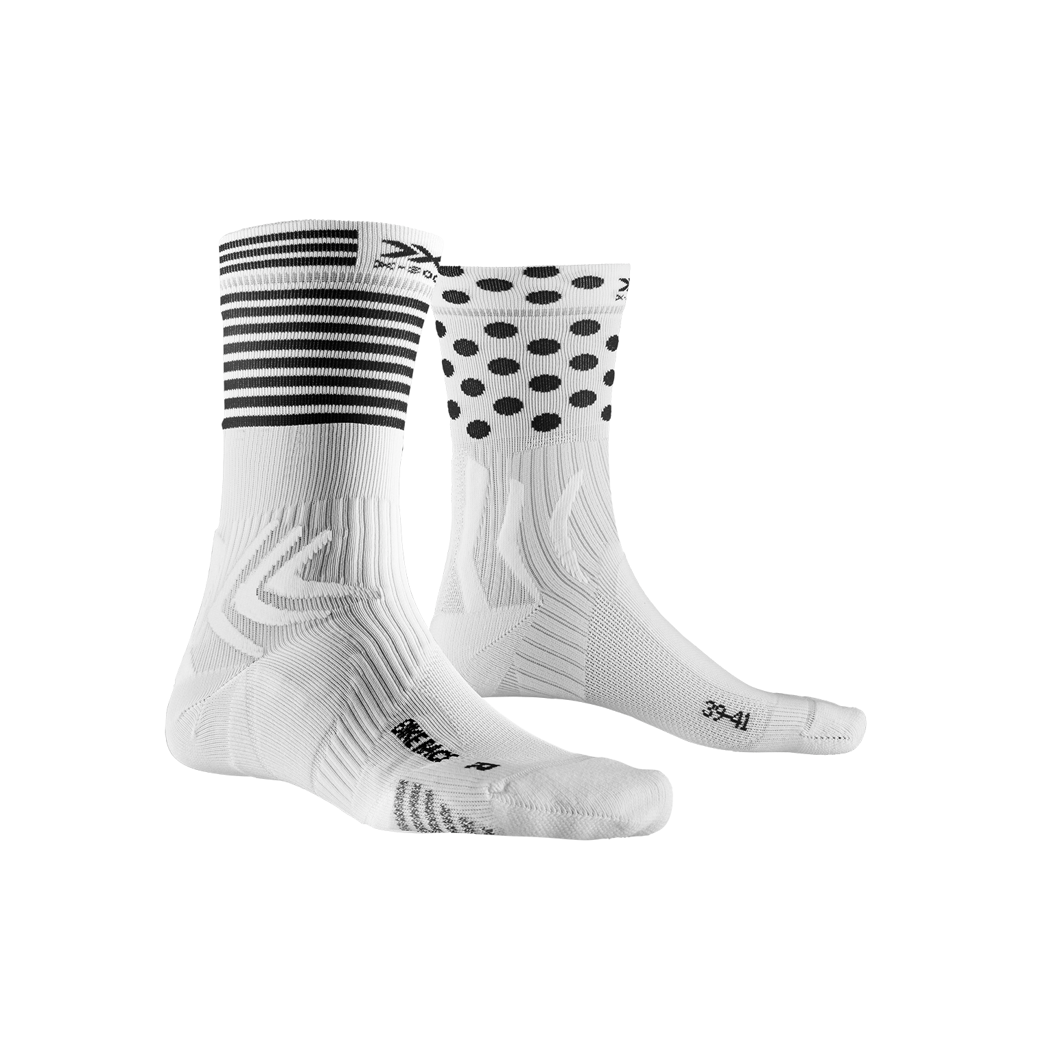 X-SOCKS BIKE RACE 4.0 - Arctic White Dot Stripe - Crew - 2 of 5