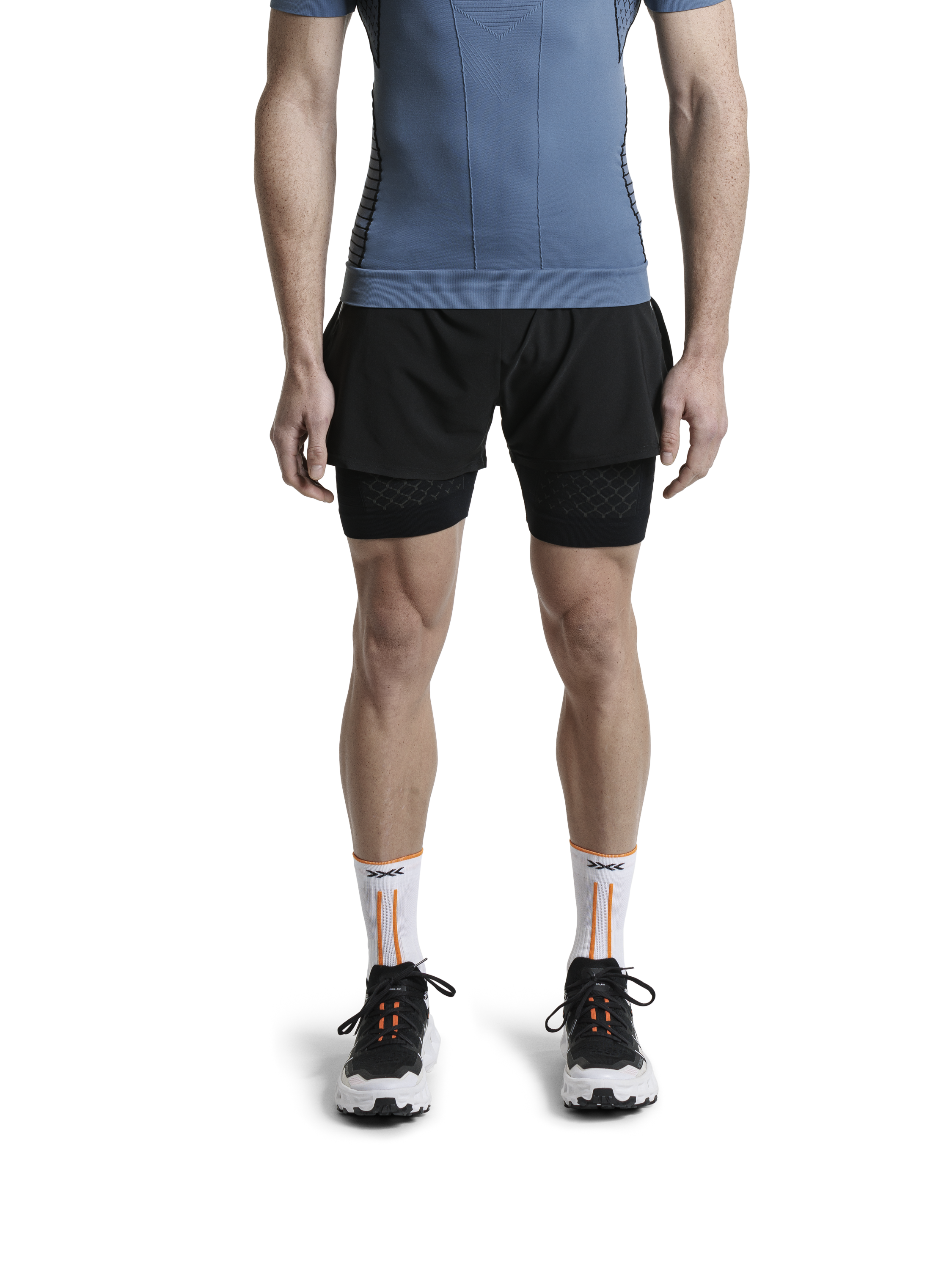 X-BIONIC TWYCE RACE 2in1 SHORTS MEN - Blueprint Orange - Hybrid Shorts - 9 of 13