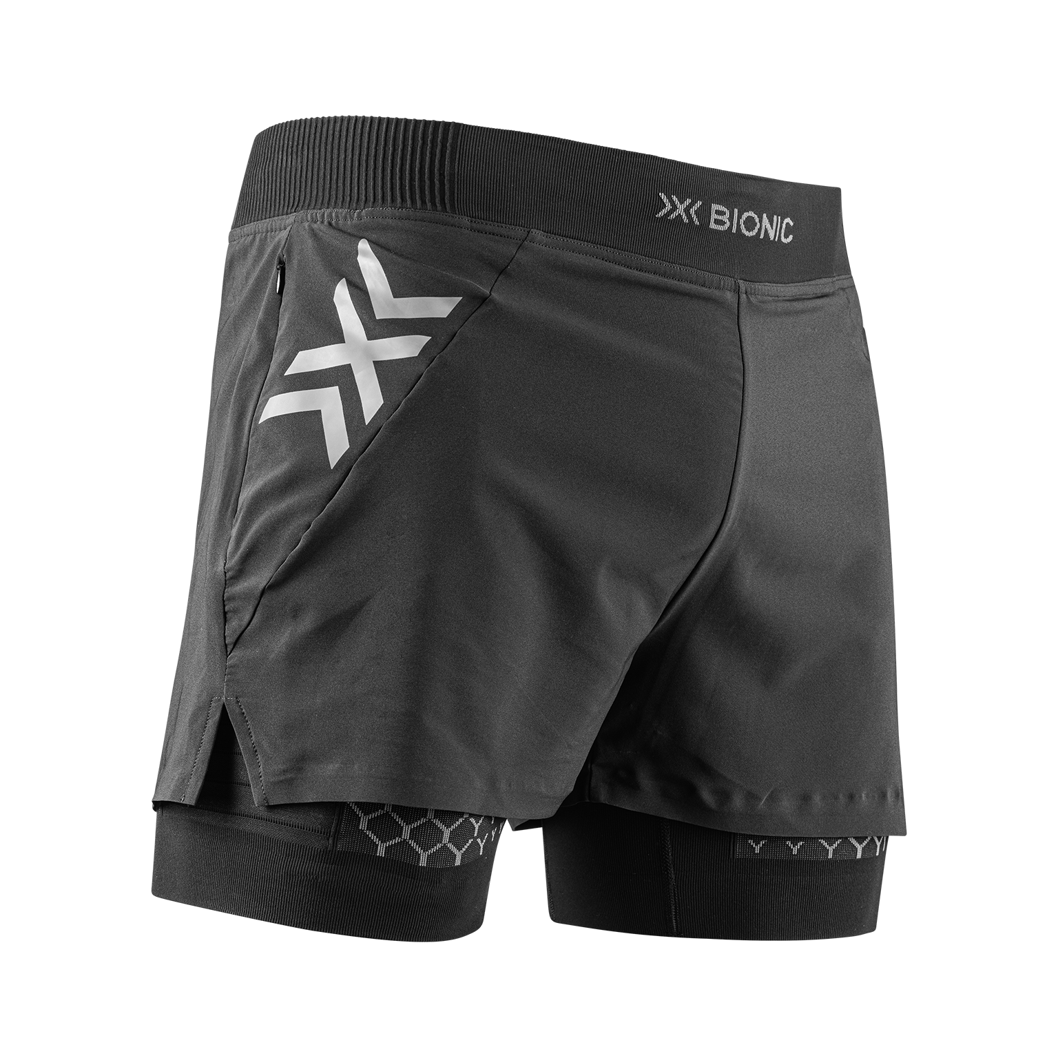 X-BIONIC TWYCE RACE 2in1 SHORTS MEN - Black Charcoal - Hybrid Shorts - 1 of 13