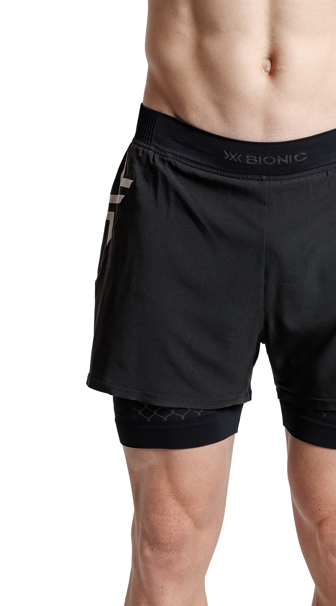 X-BIONIC TWYCE RACE 2in1 SHORTS MEN - Black Charcoal - Hybrid Shorts - 3 of 13