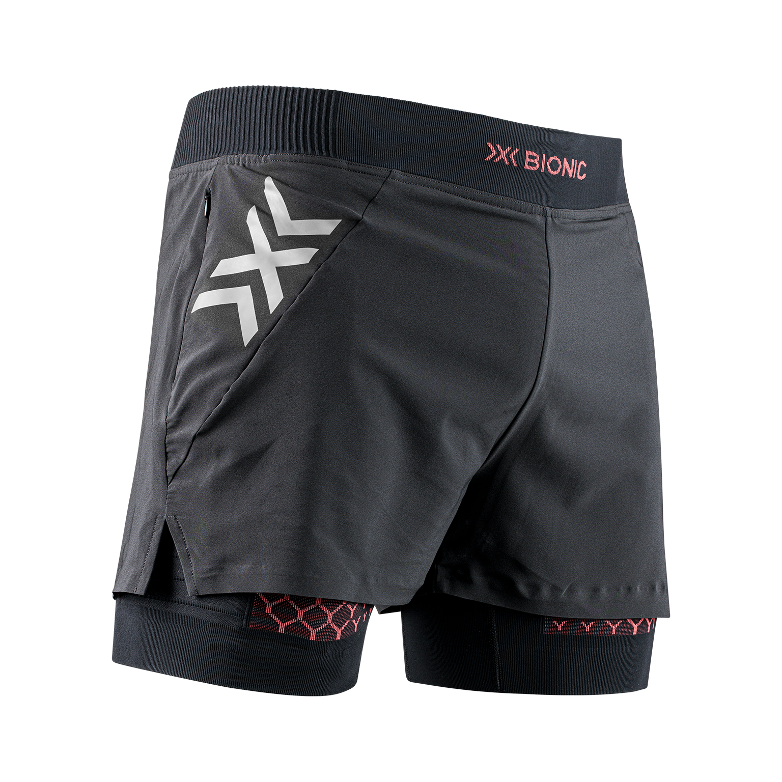 X-BIONIC TWYCE RACE 2in1 SHORTS MEN - Black Red - Hybrid Shorts - 10 of 13