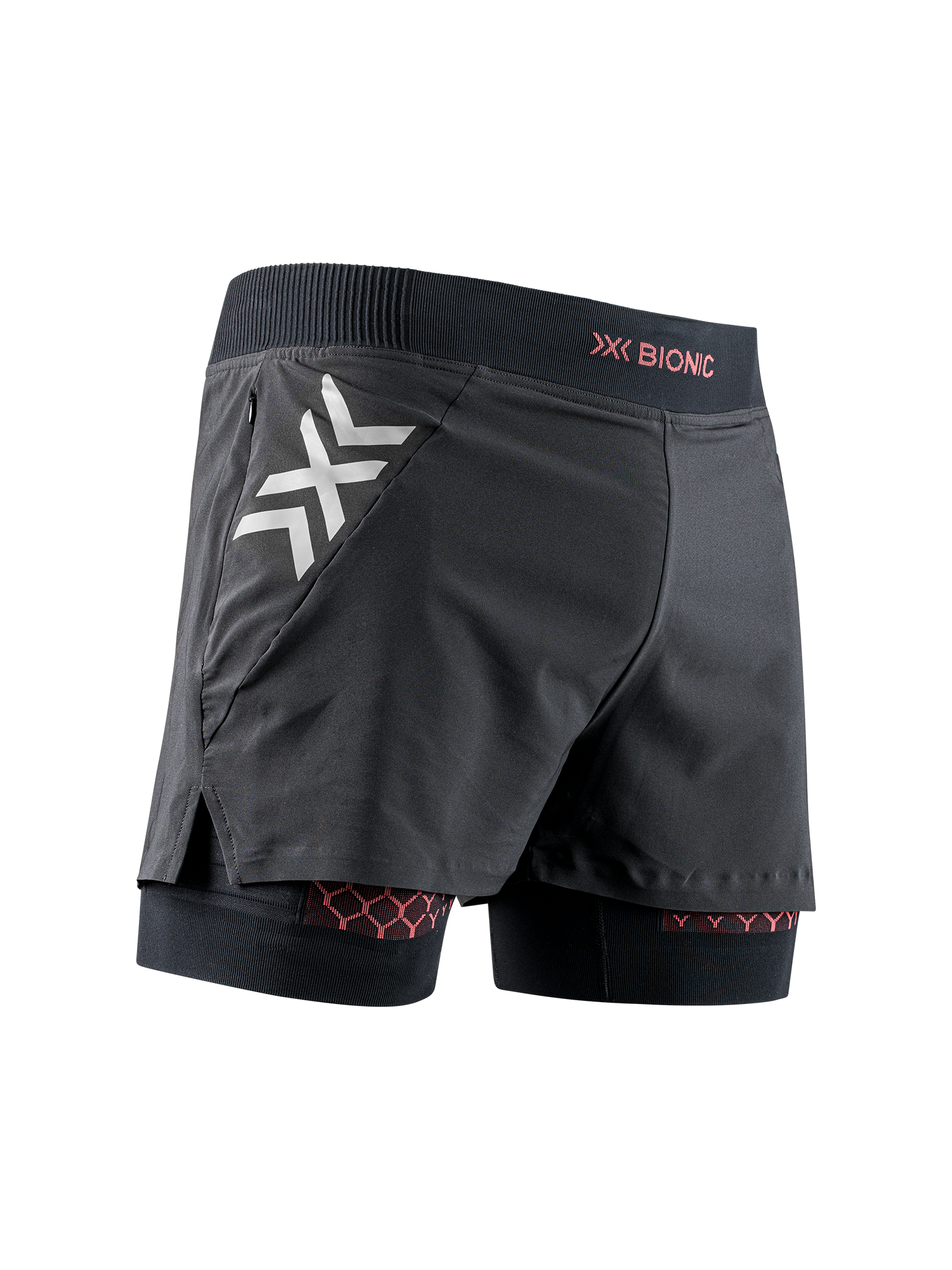 X-BIONIC TWYCE RACE 2in1 SHORTS MEN - Black Red - Hybrid Shorts - 10 of 13