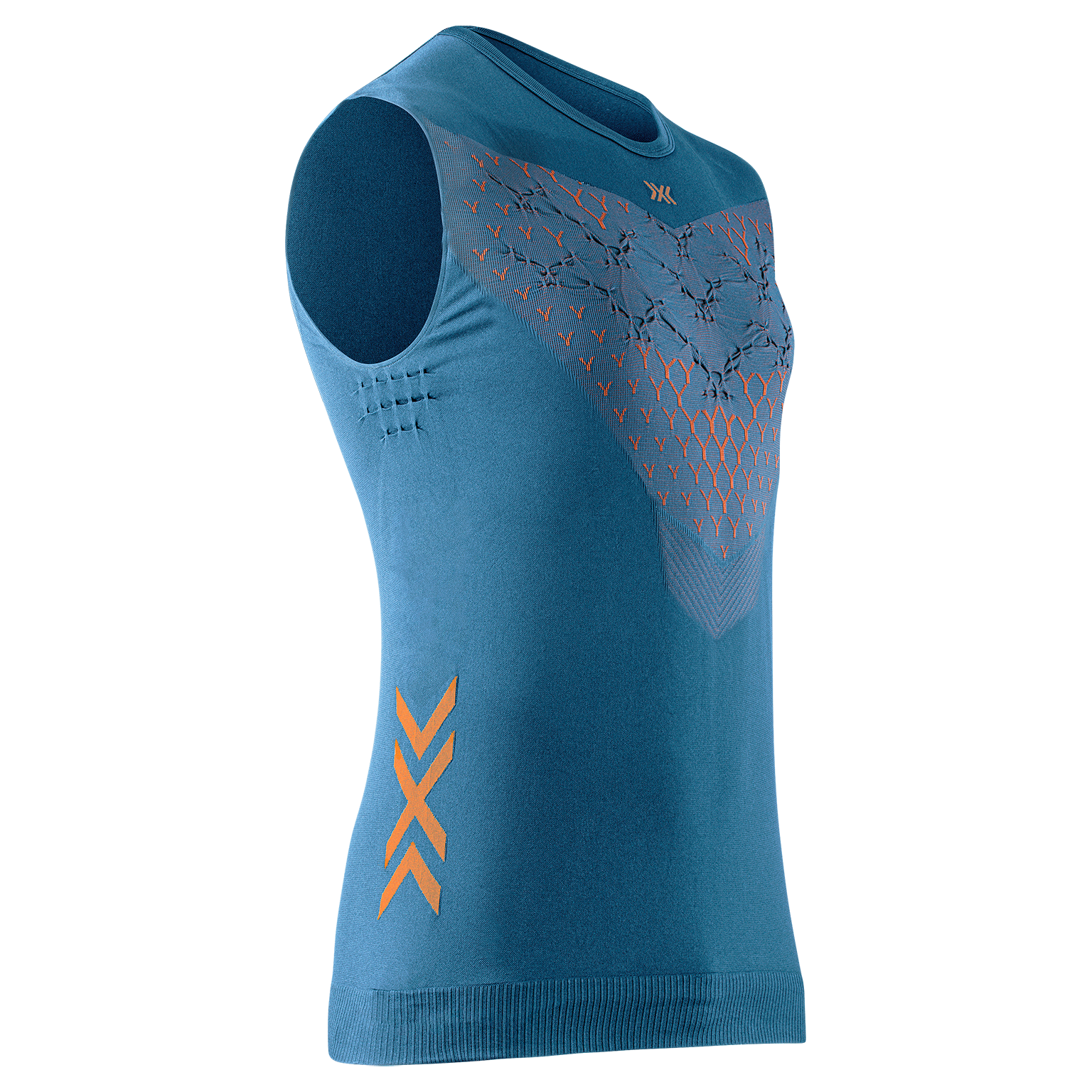 X-BIONIC TWYCE RUN SINGLET MEN - Mineral Blue Orange - Tanks - 1 of 4