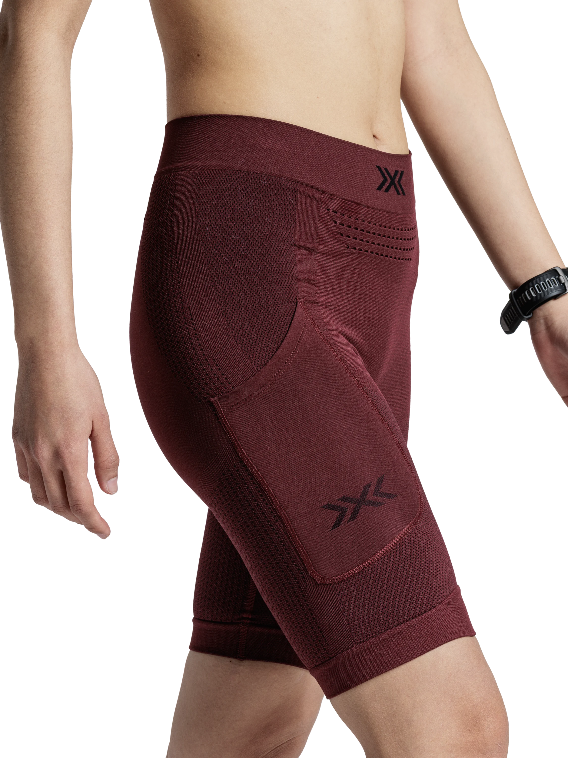 X-BIONIC XCEED RUN SHORT TIGHTS WMN - Oxide Red X Black - Shorts - 5 of 20