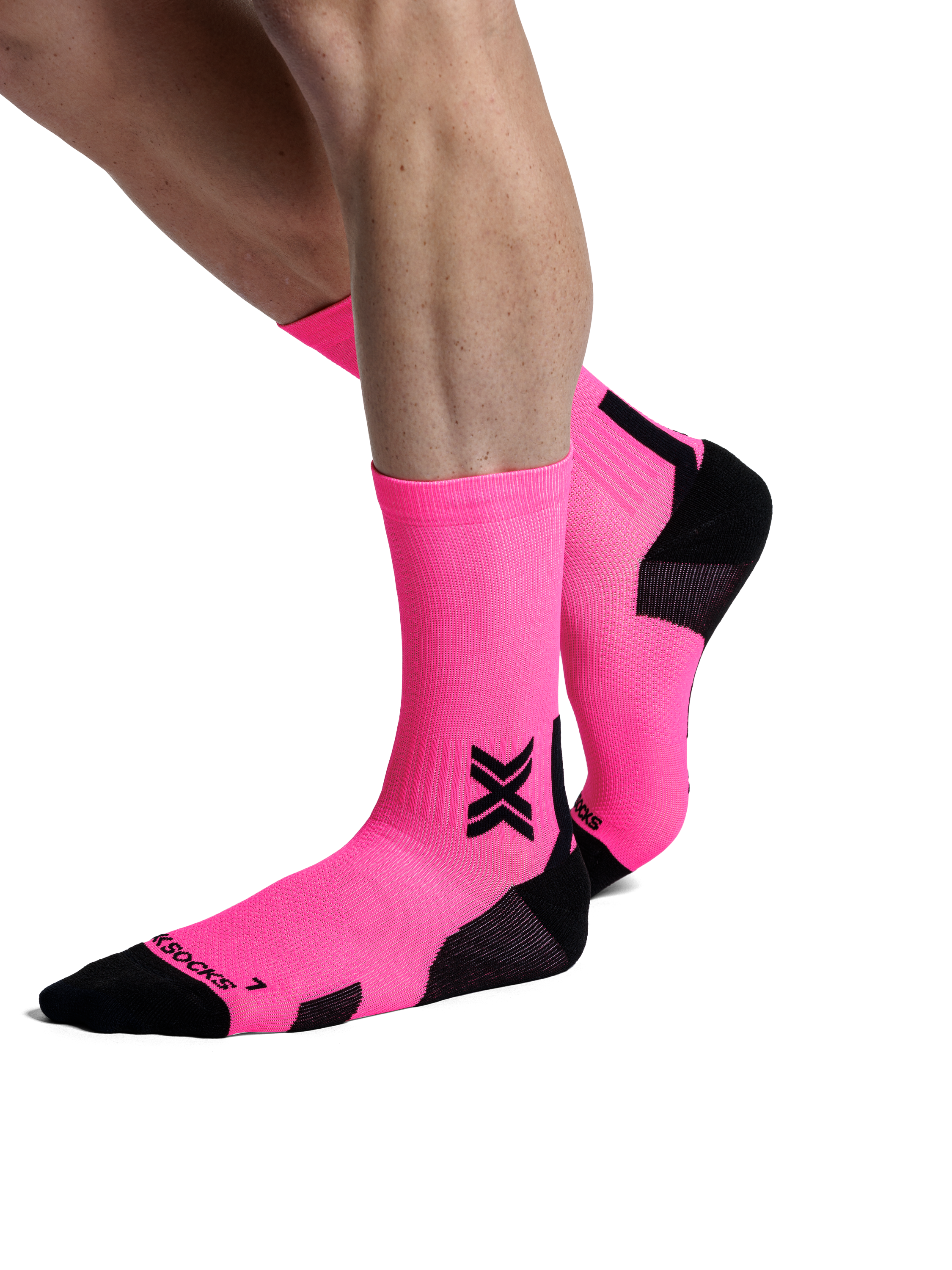 X-SOCKS RUN DISCOVER CREW - Fluo Pink X Black - Crew - 26 of 28
