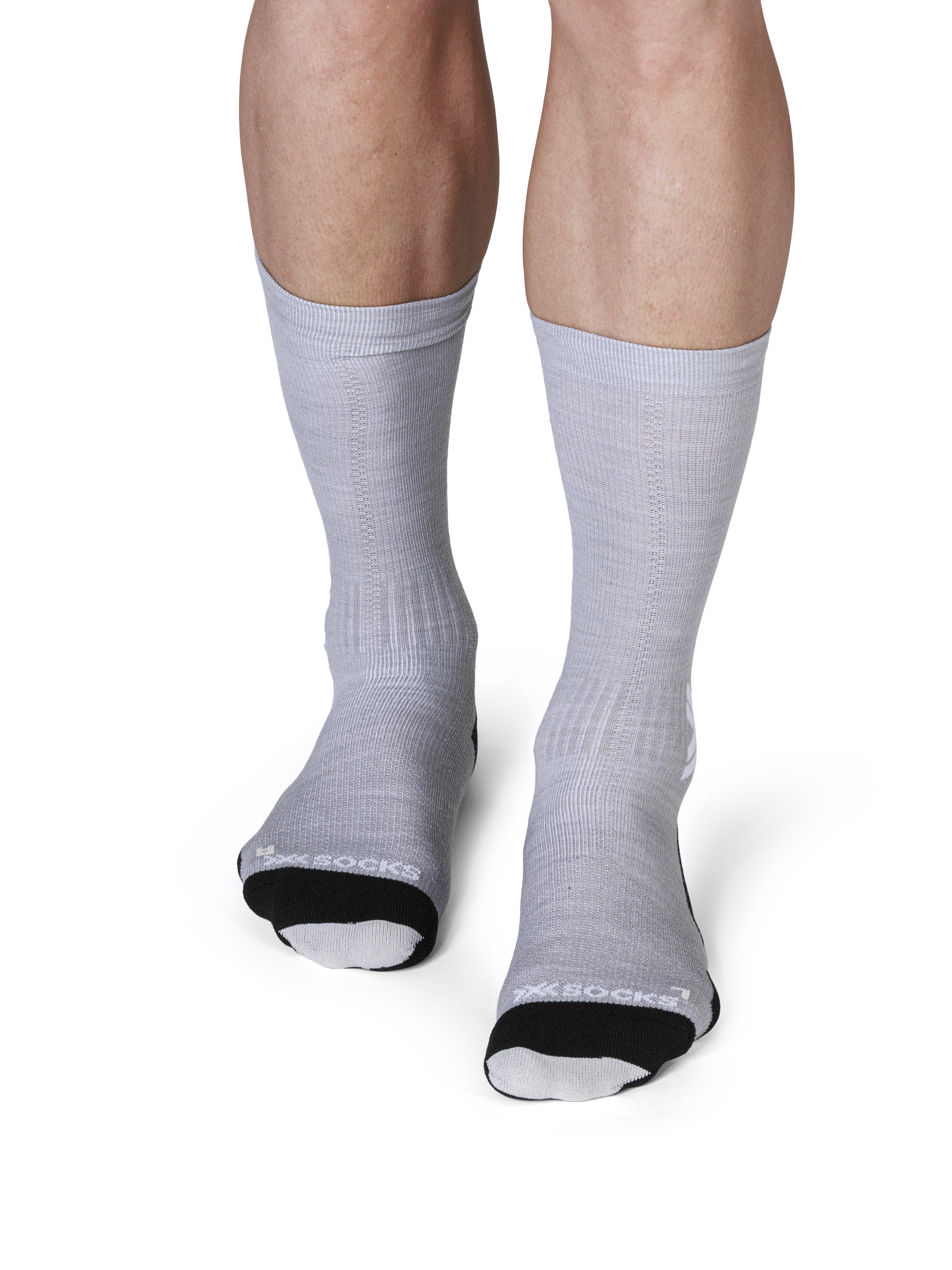 X-SOCKS RUN DISCOVER MERINO CREW - Seal Grey Light Sand - Crew - 5 of 7