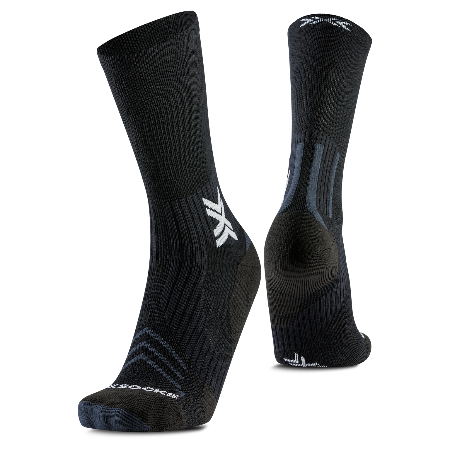 X-SOCKS RUN EXPERT SILK MERINO CREW - X Black Light Grey - Crew - 1 of 8
