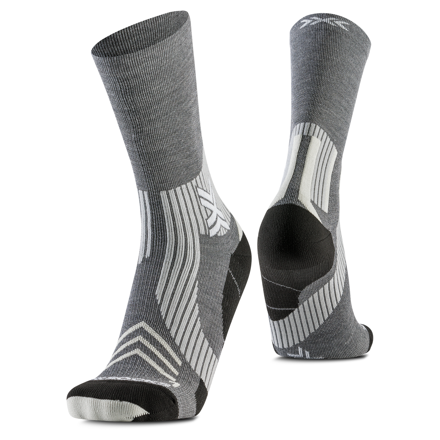 X-SOCKS RUN EXPERT SILK MERINO CREW - Seal Grey Light Sand - Crew - 2 of 8