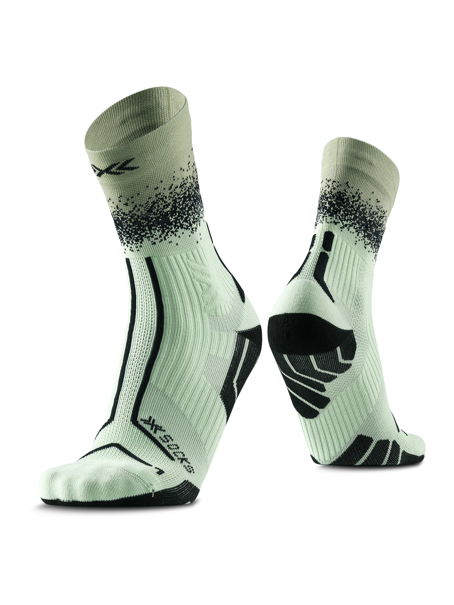 X-SOCKS TRAILRUN TERRASKIN PERFORM CREW - Digital Lime X Black - Crew - 5 of 20