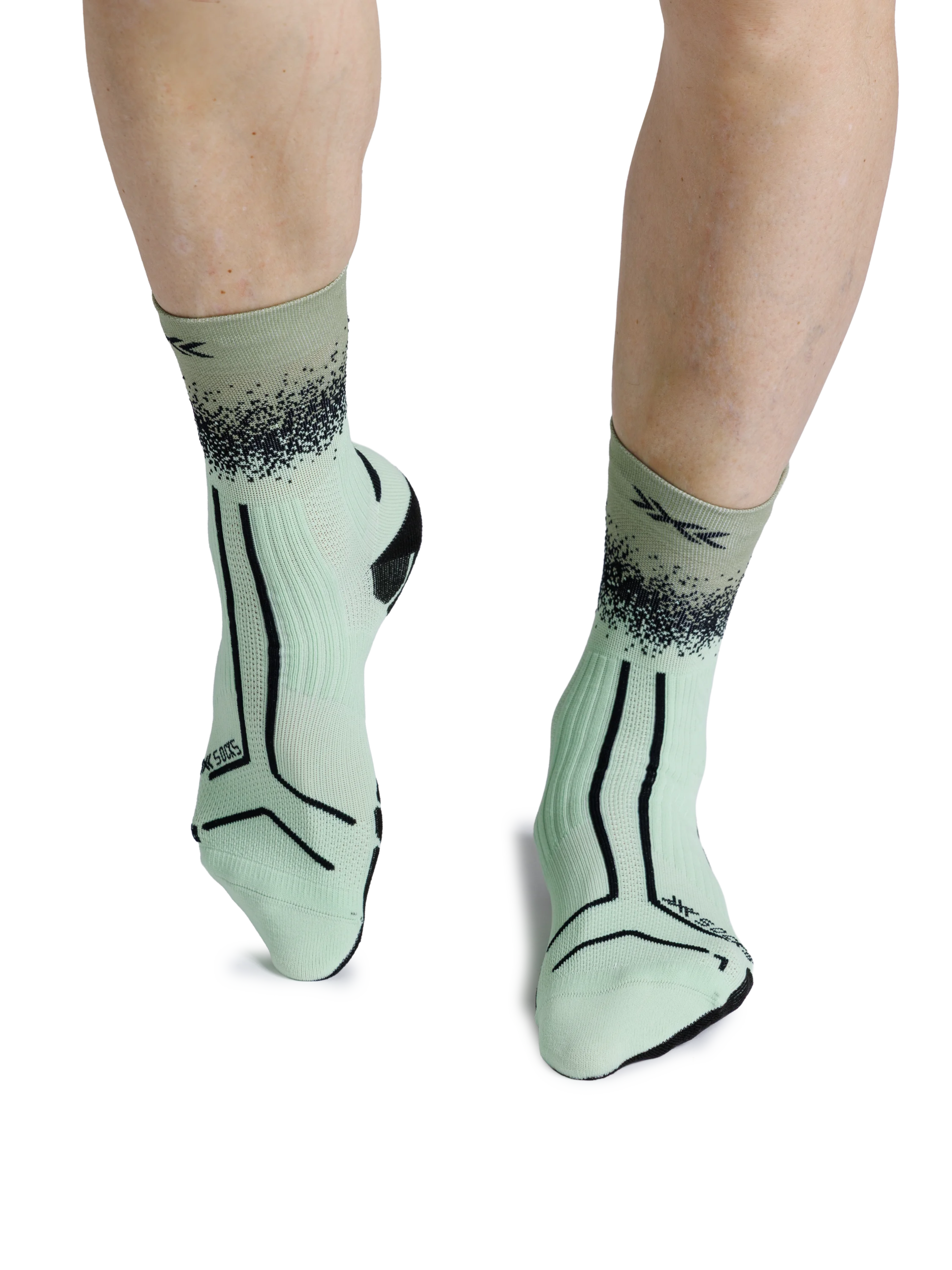 X-SOCKS TRAILRUN TERRASKIN PERFORM CREW - Digital Lime X Black - Crew - 6 of 20