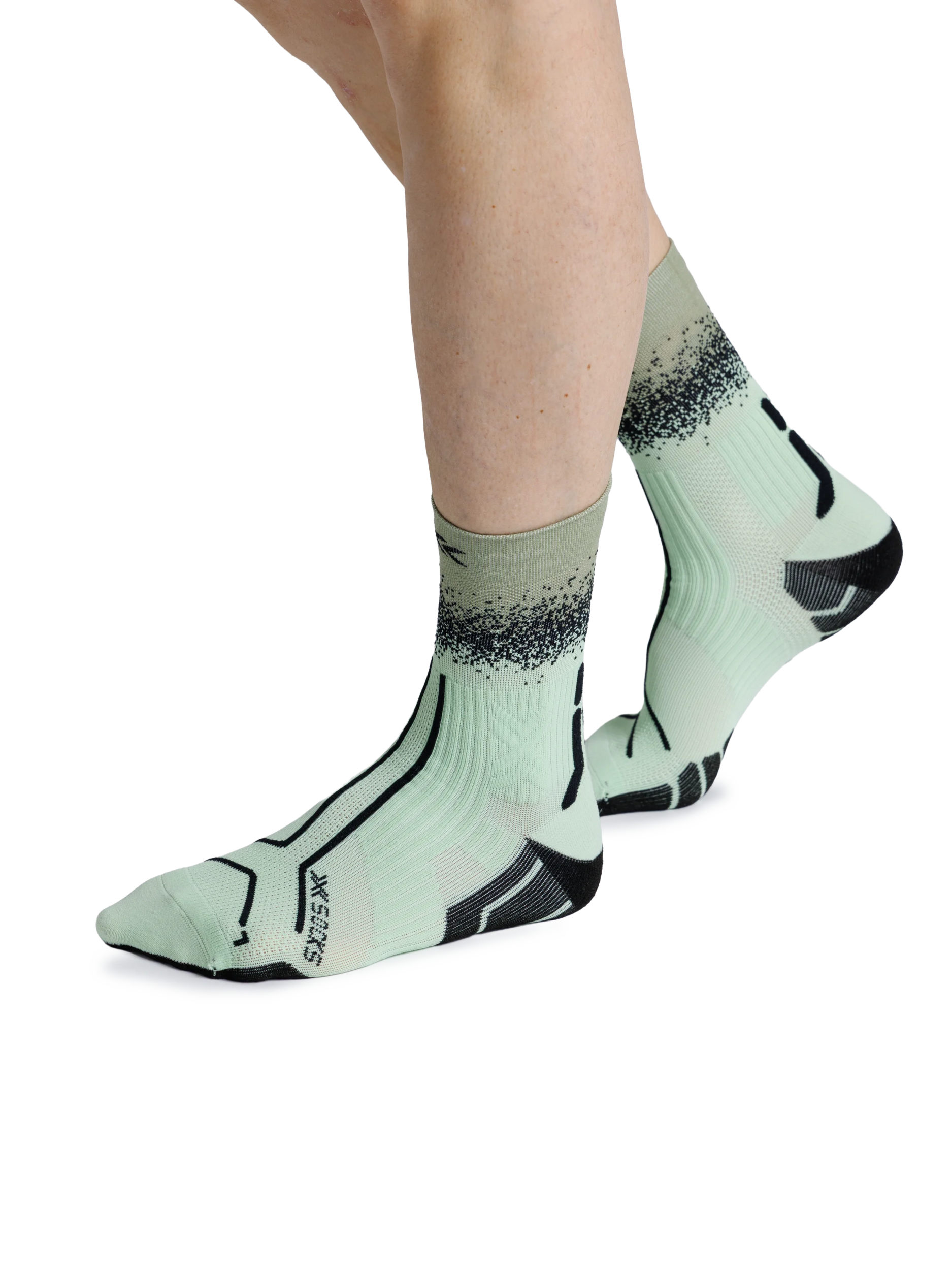 X-SOCKS TRAILRUN TERRASKIN PERFORM CREW - Digital Lime X Black - Crew - 7 of 20