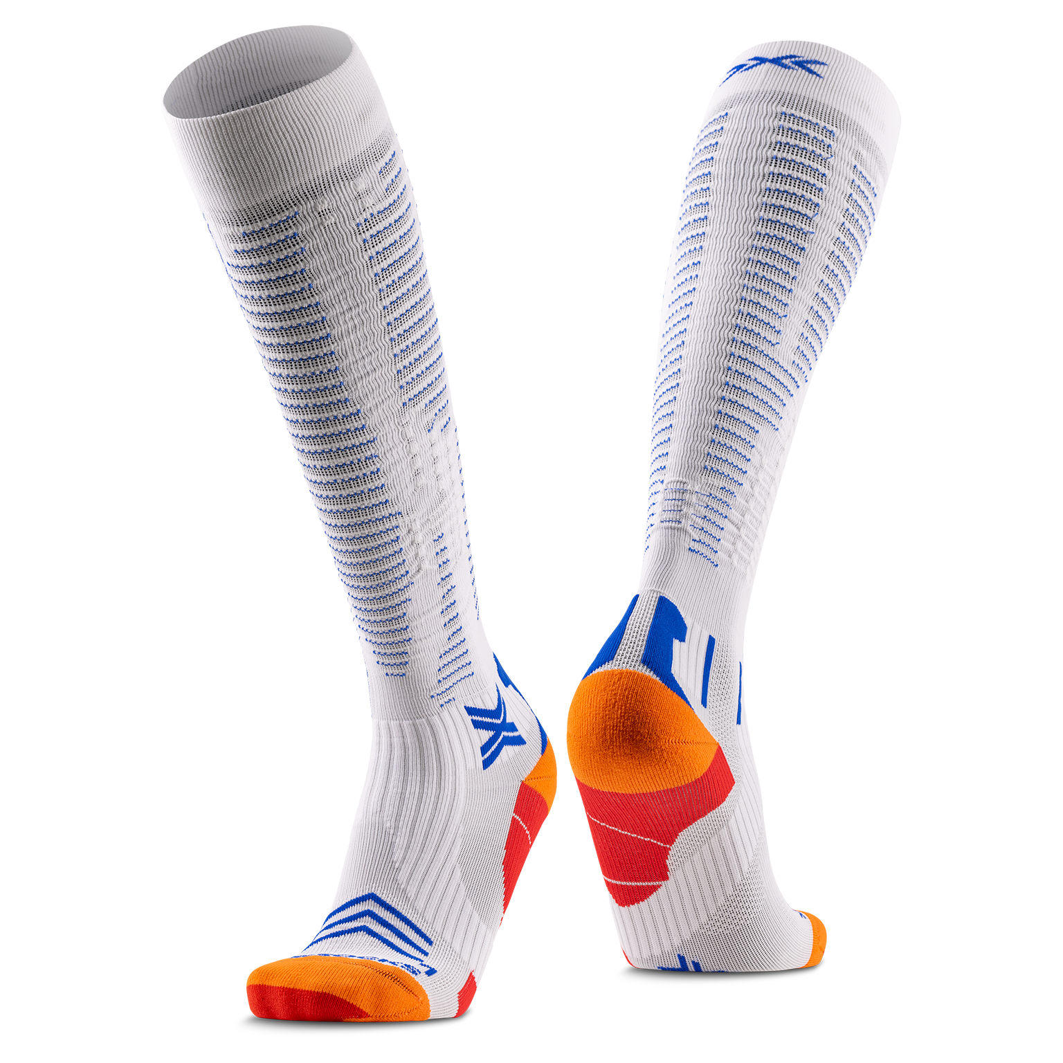 X-SOCKS RUN EXPERT EFFEKTOR OTC - White Orange Twyce Blue - Over The Calf - 1 of 8
