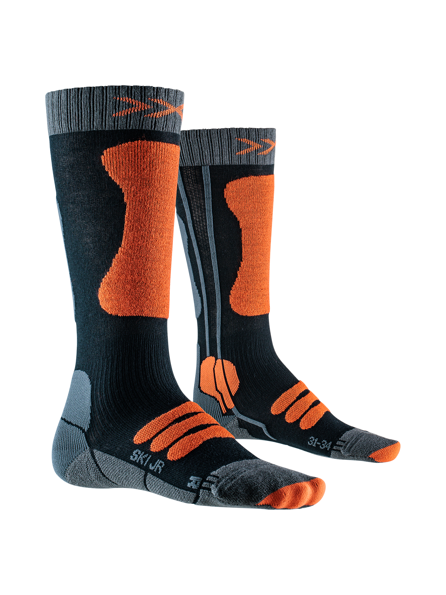 X-SOCKS SKI JR 4.0 - Anthracite Melange X-orange - Over The Calf - 1 of 12