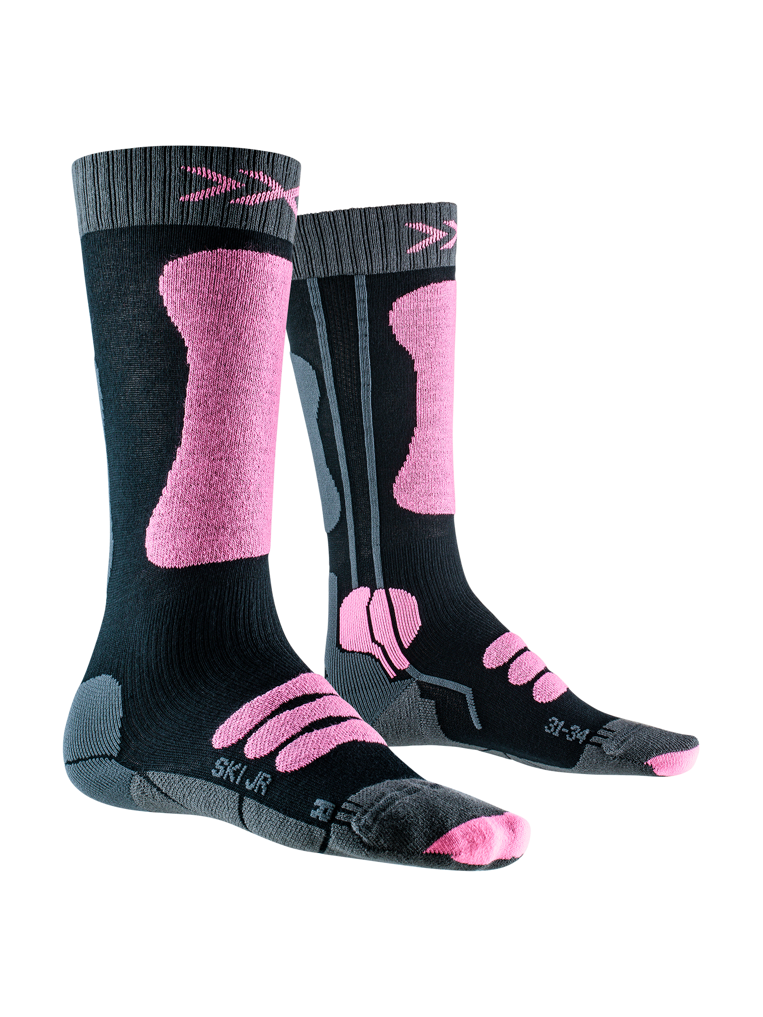 X-SOCKS SKI JR 4.0 - Anthracite Melange Magnolia - Over The Calf - 2 of 12