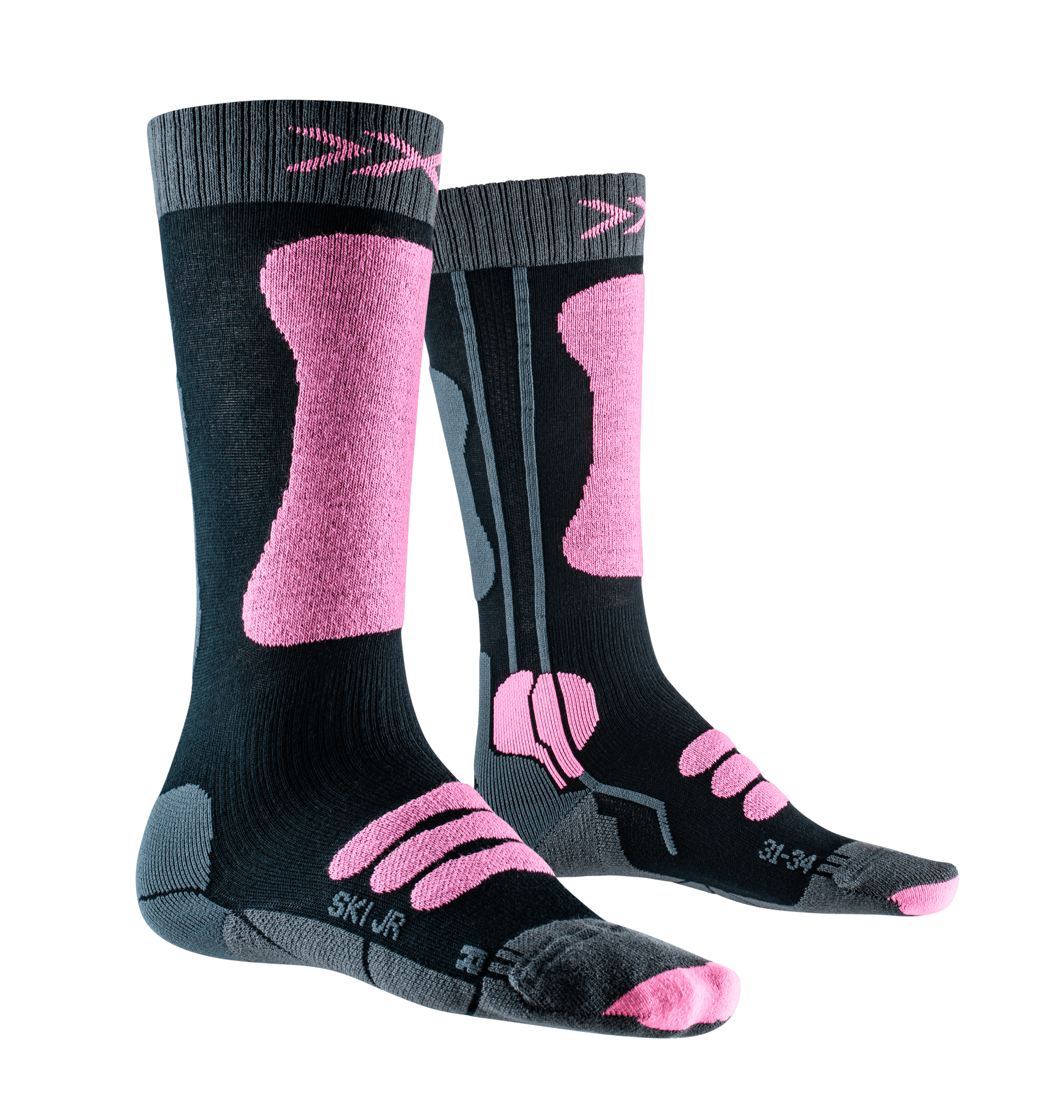 X-SOCKS SKI JR 4.0 - Anthracite Melange Electric Blue - Over The Calf - 7 of 12