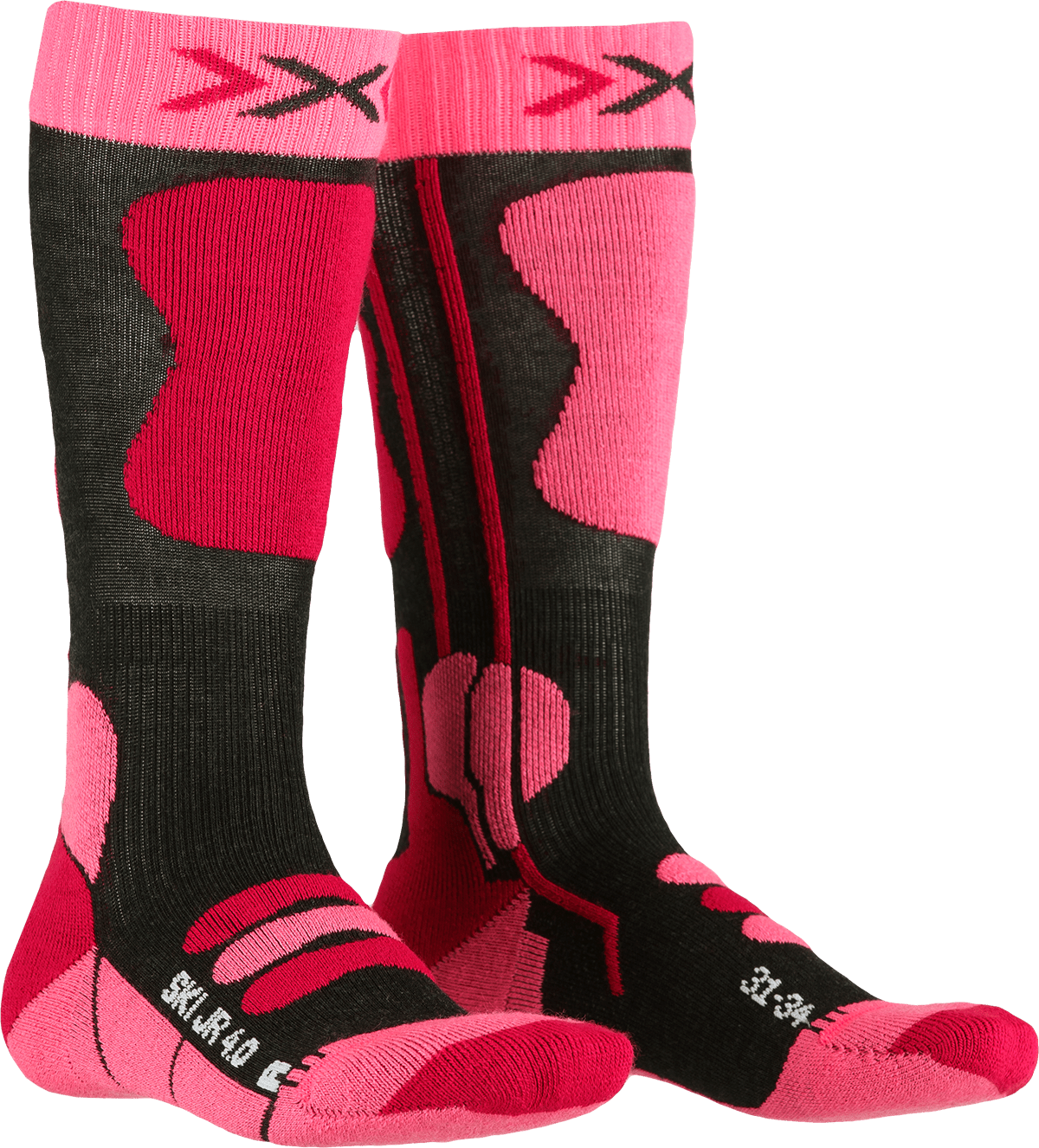 X-SOCKS SKI JR 4.0 - Anthracite Melange Fluo Pink - Over The Calf - 10 of 12