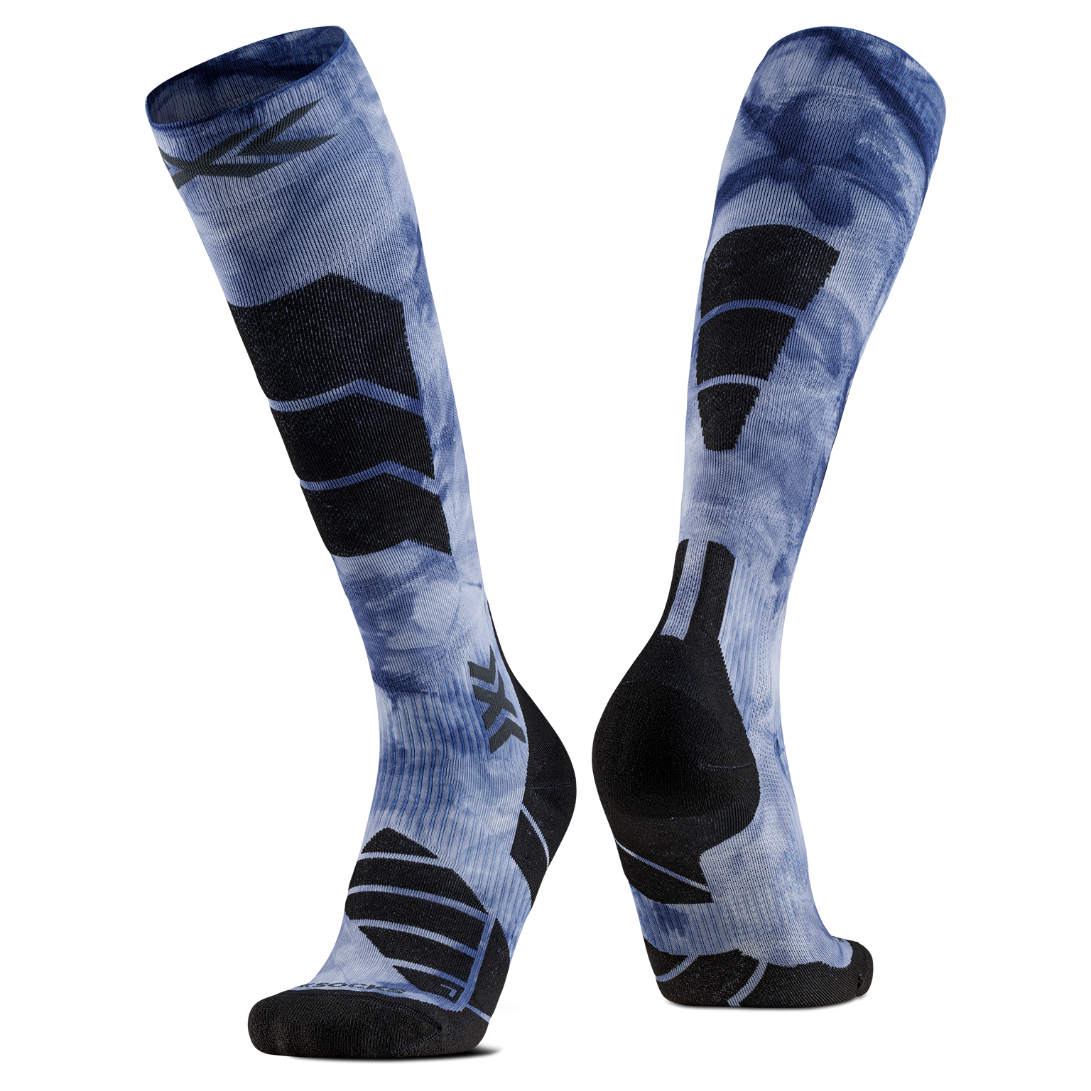 X-SOCKS SKI EXPERT WILD OTC - Tiedye X Black Marine - Over The Calf - 1 of 5