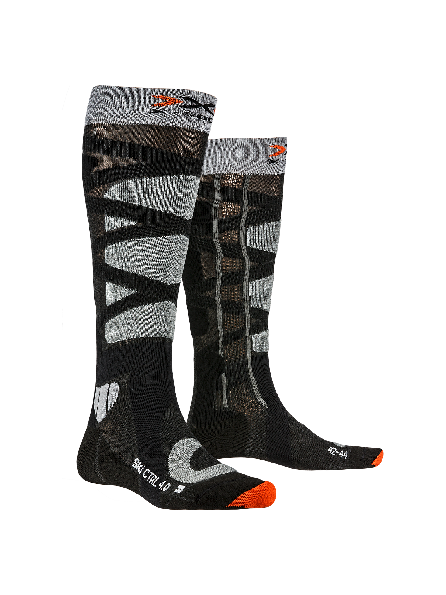 X-SOCKS SKI CONTROL 4.0 - Anthracite Melange Stone Grey Melange - Over The Calf - 2 of 8