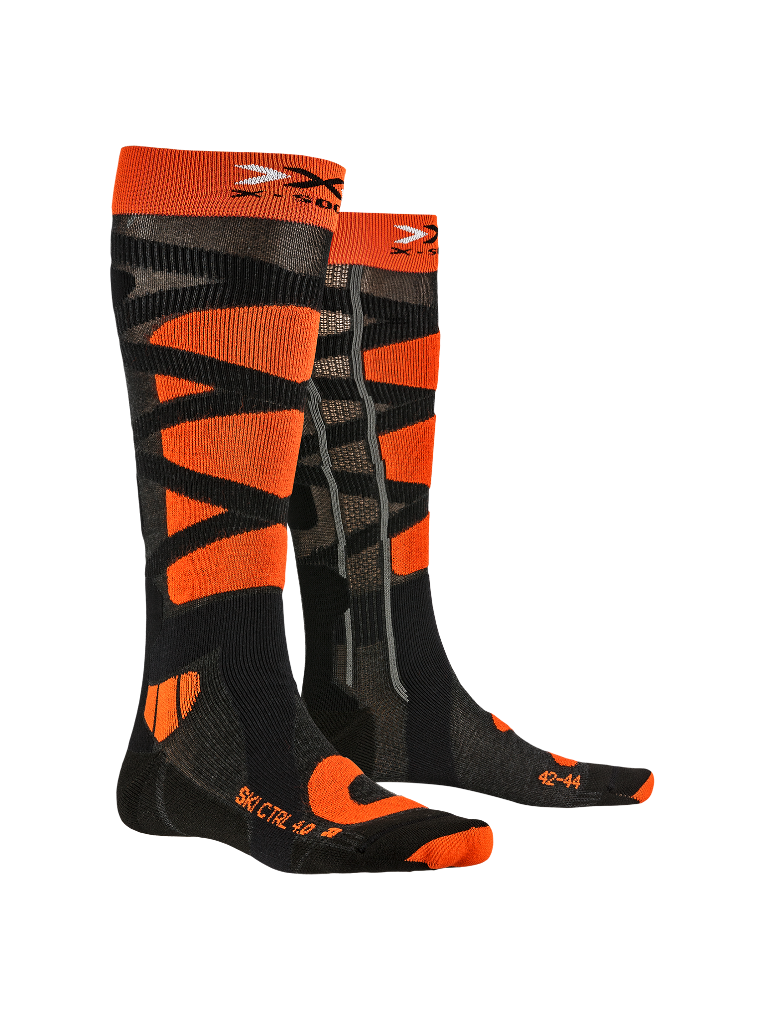 X-SOCKS SKI CONTROL 4.0 - Anthracite Melange X-orange - Over The Calf - 3 of 8