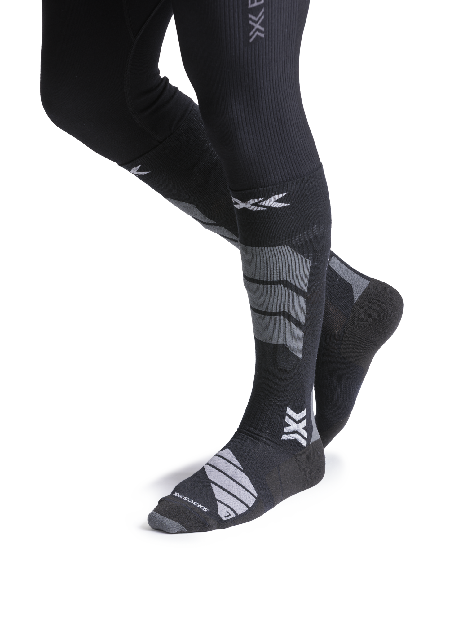 X-SOCKS SKI EXPERT SILK MERINO OTC - X Black Light Grey - Over The Calf - 2 of 8