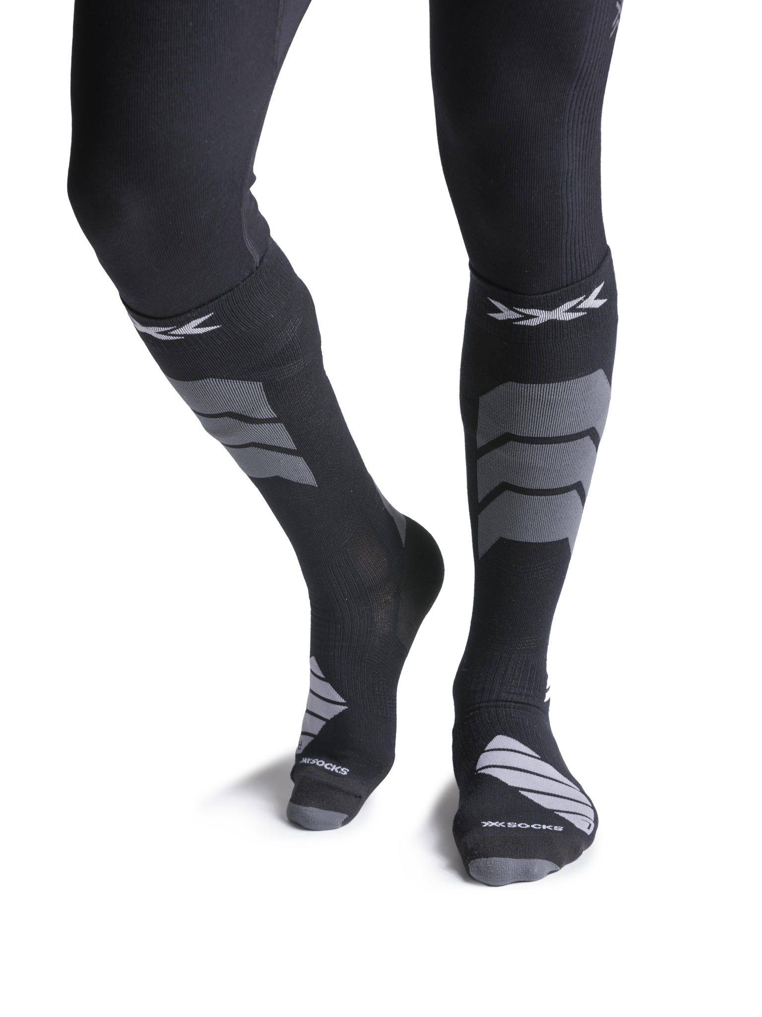 X-SOCKS SKI EXPERT SILK MERINO OTC - X Black Light Grey - Over The Calf - 4 of 8