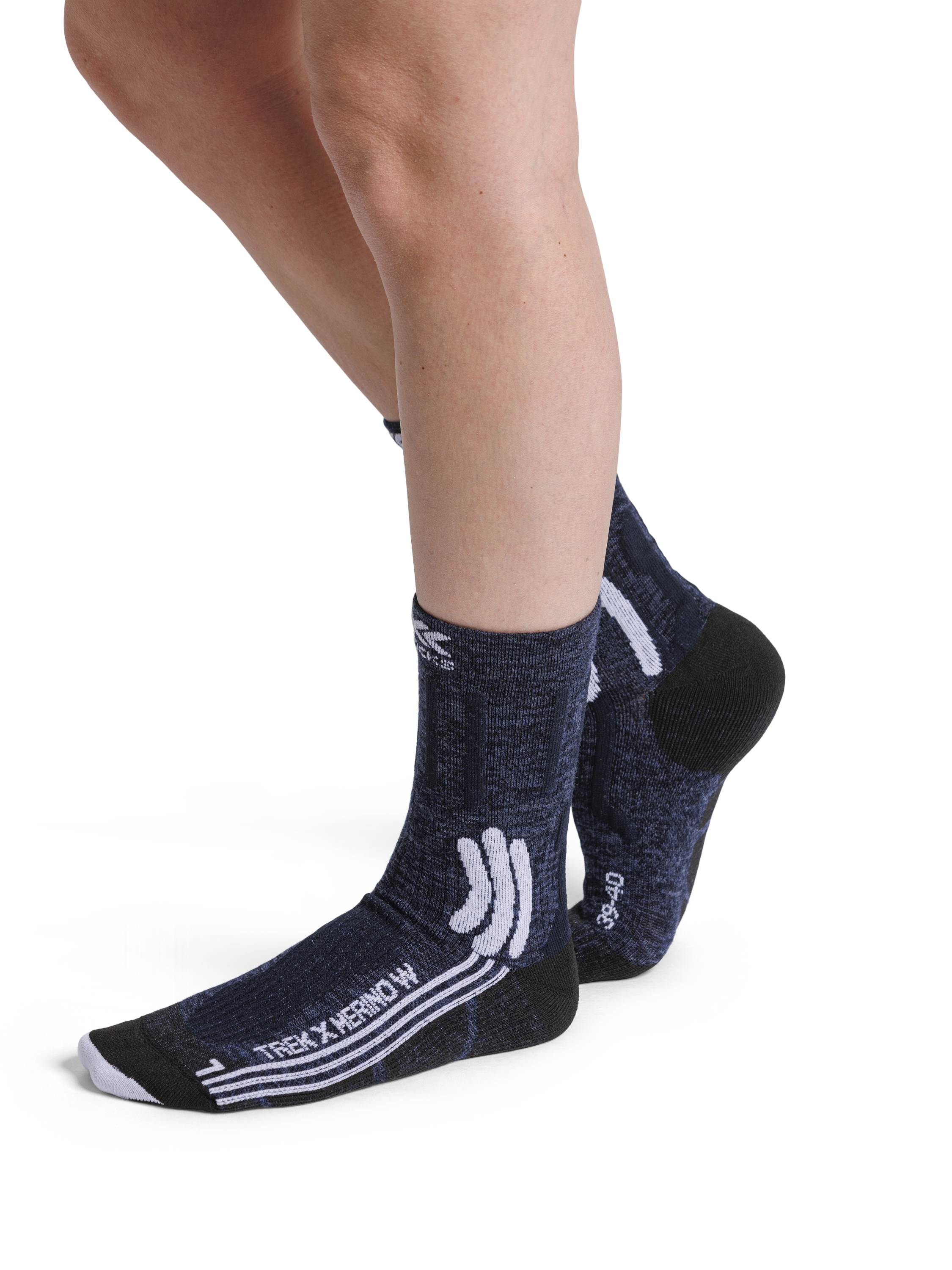 X-SOCKS TREK X MERINO WMN - Midnight Blue Arctic White - Crew - 3 of 6