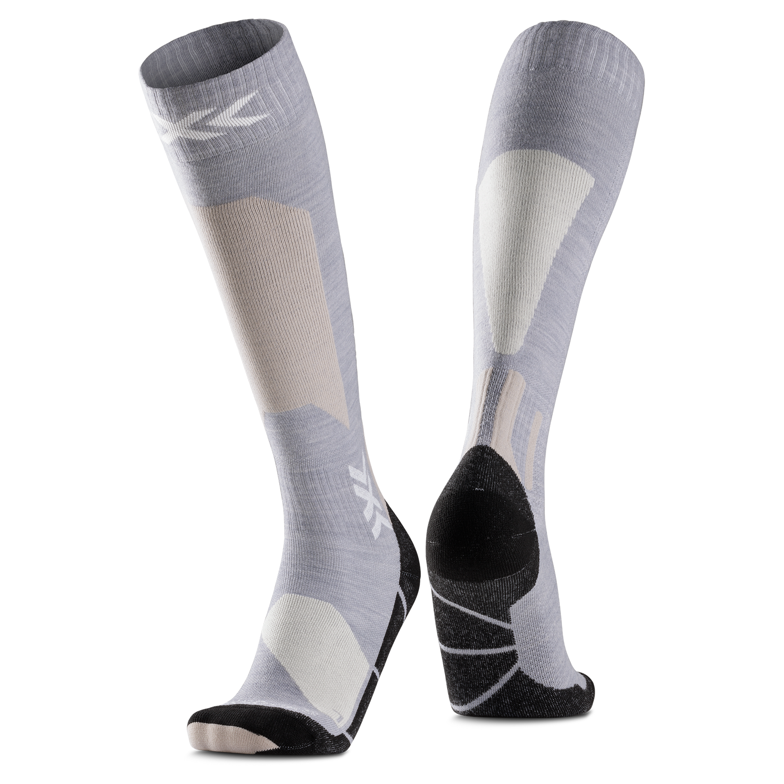 X-SOCKS SKI DISCOVER MERINO OTC - Seal Grey Light Sand - Over The Calf - 9 of 10