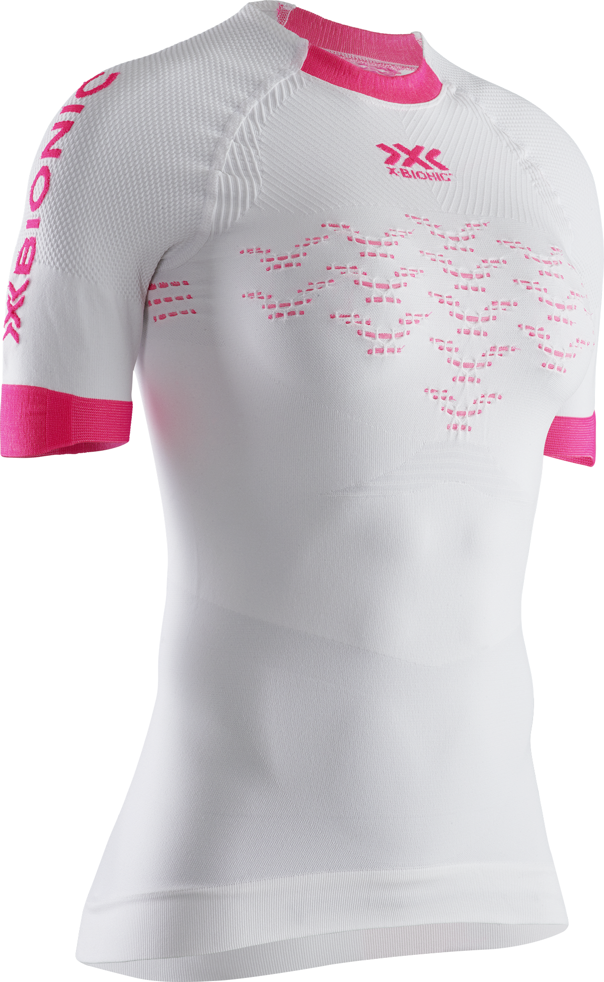 X-BIONIC THE TRICK 4.0 RUNNING SHIRT SH SL WMN - Arctic White Neon Flamingo - T-Shirts - 5 of 8