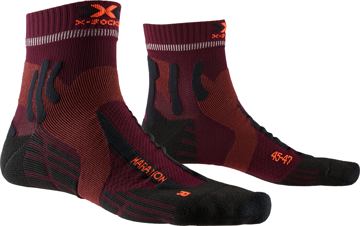 X-SOCKS MARATHON - Dark Ruby Sunset Orange - Ankle - 4 of 4