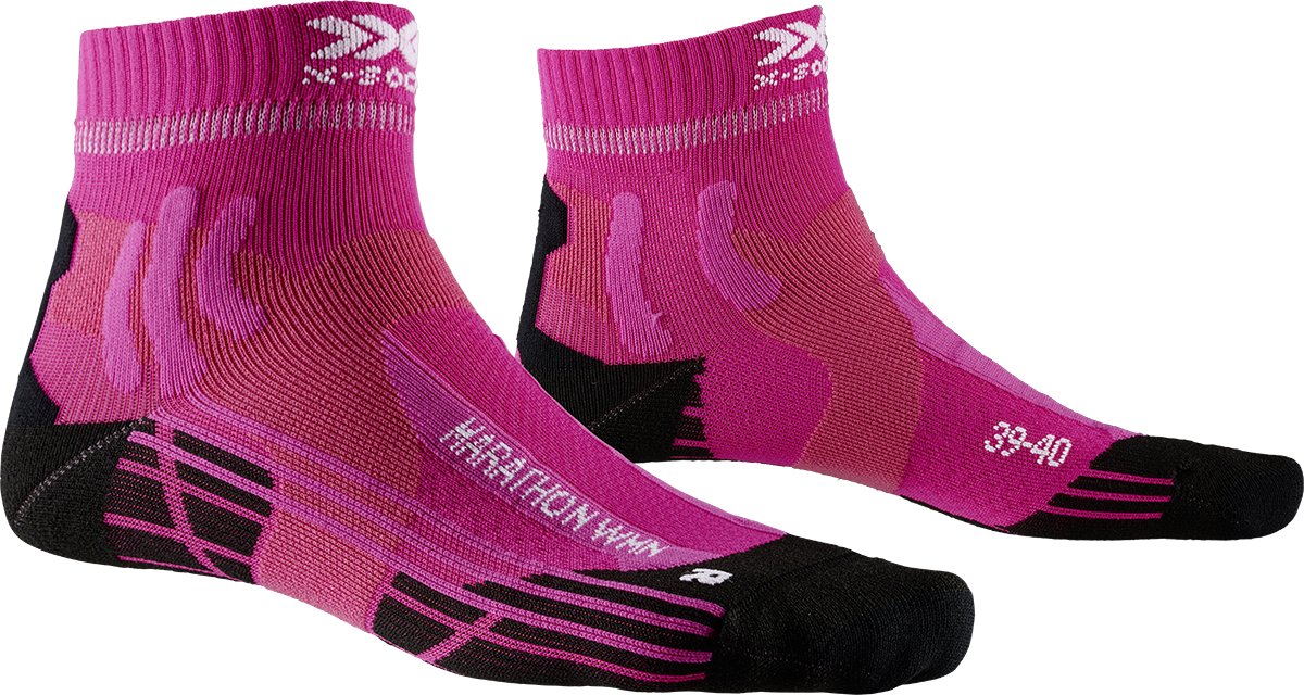 X-SOCKS MARATHON WMN - Flamingo Pink Opal Black - Ankle - 1 of 4