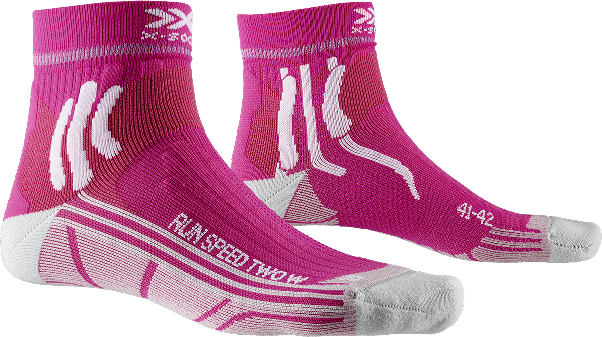 X-SOCKS RUN SPEED TWO WMN - Flamingo Pink Pearl Grey - Ankle - 6 of 7