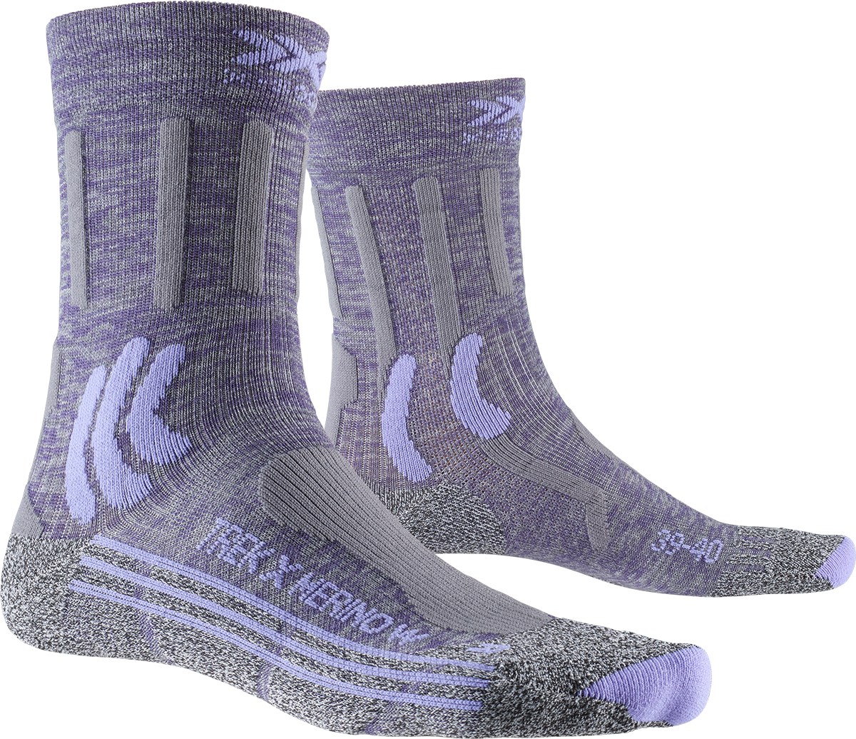 X-SOCKS TREK X MERINO WMN - Grey Purple Melange Grey Melange - Crew - 6 of 6