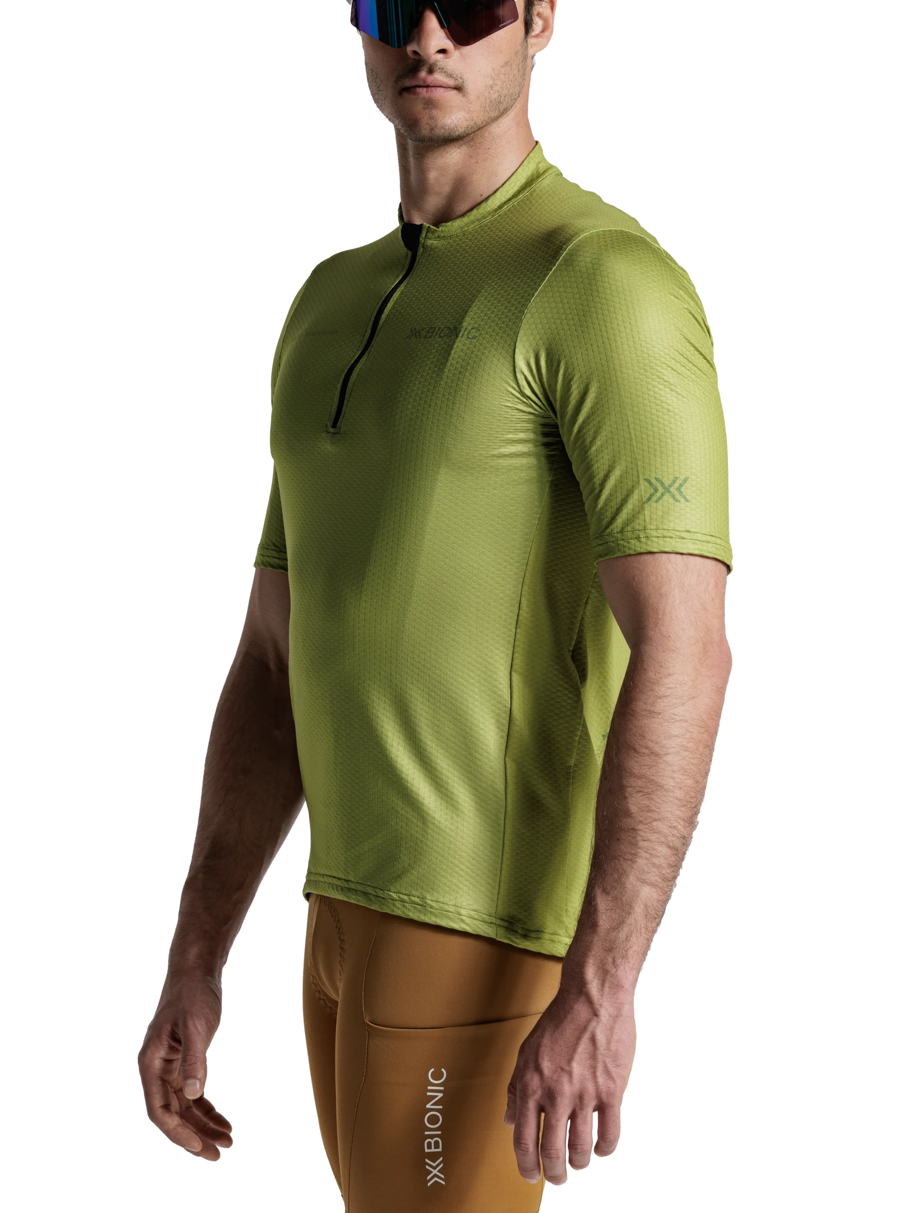 X-BIONIC COREFUSION GRAVEL JERSEY MEN - Olive Green Olive Clay - Zip Shirts - 5 of 29